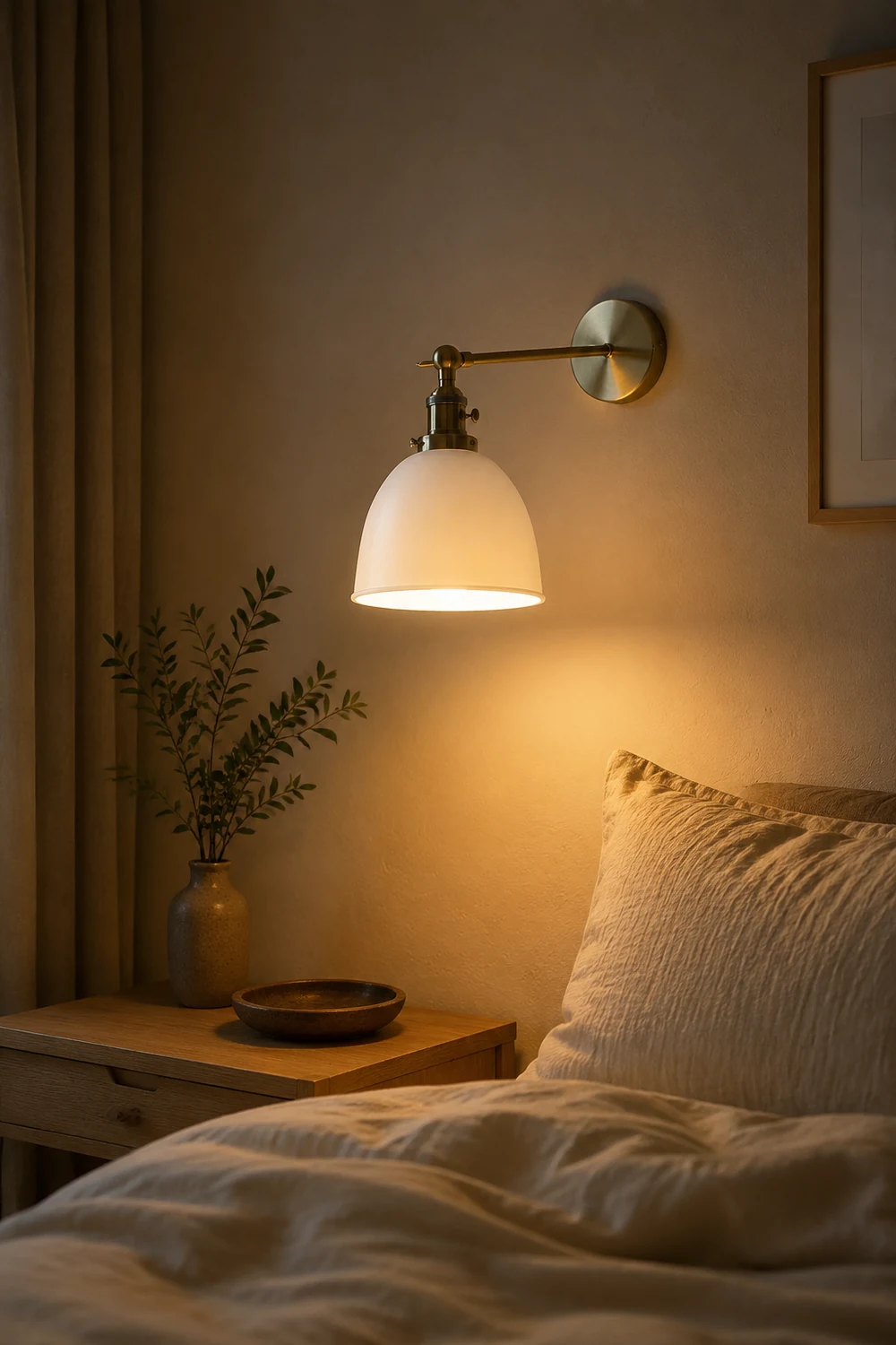 Brady Hanging Wall Lamp Retro/Vintage, Metal/LED, Black/White/Gray, Bedroom - Lumpaz