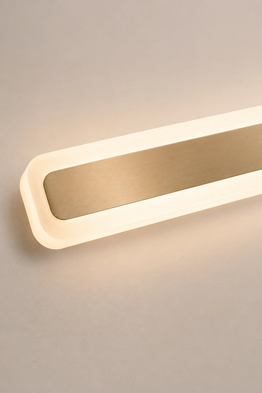 Leigh Modern Rectangular Vanity Mirror Front Wall Lamp, Gold - Lumpaz