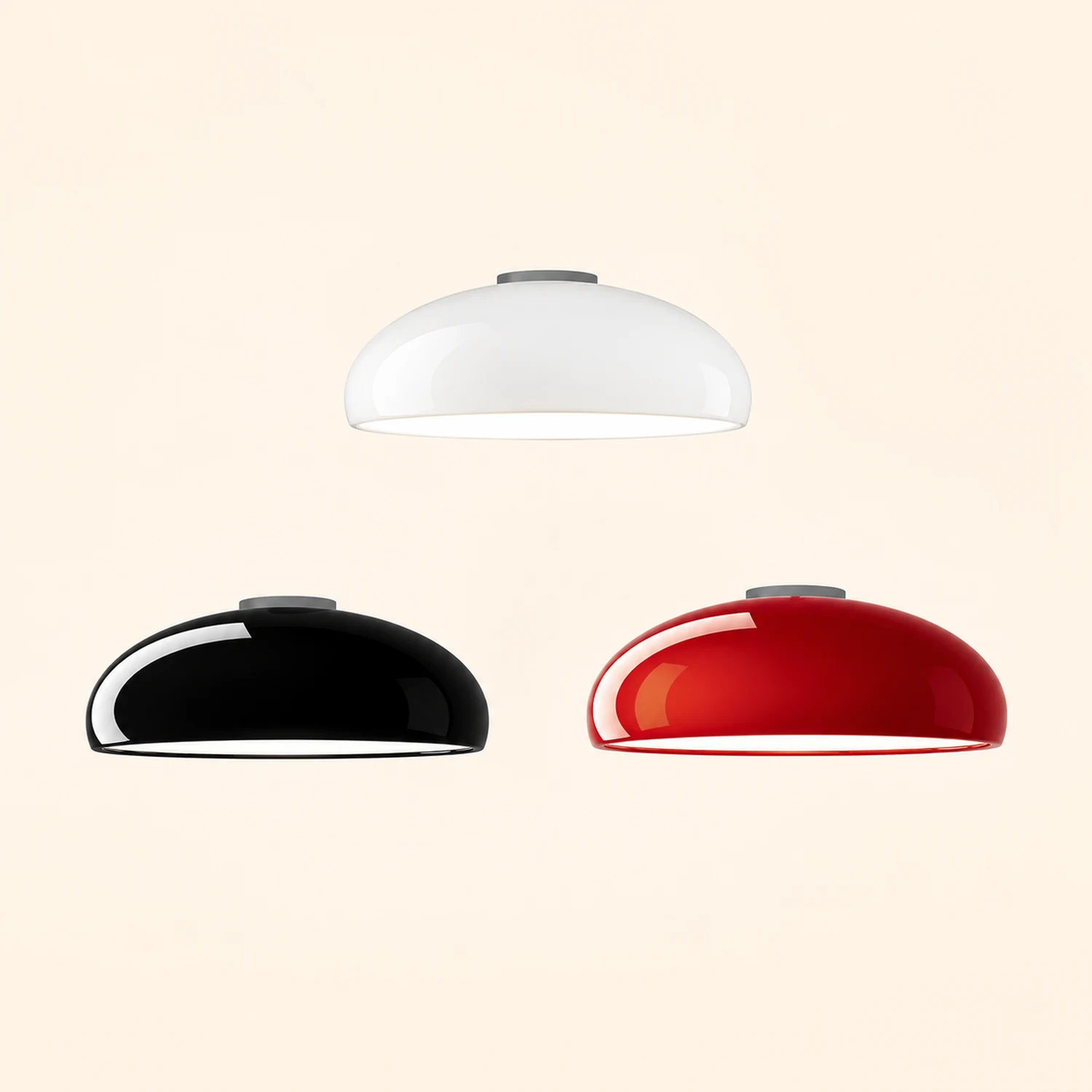 Morandi Vintage LED Ceiling Light White/Black/Red/Orange Metal Bedroom/Living Room - Lumpaz