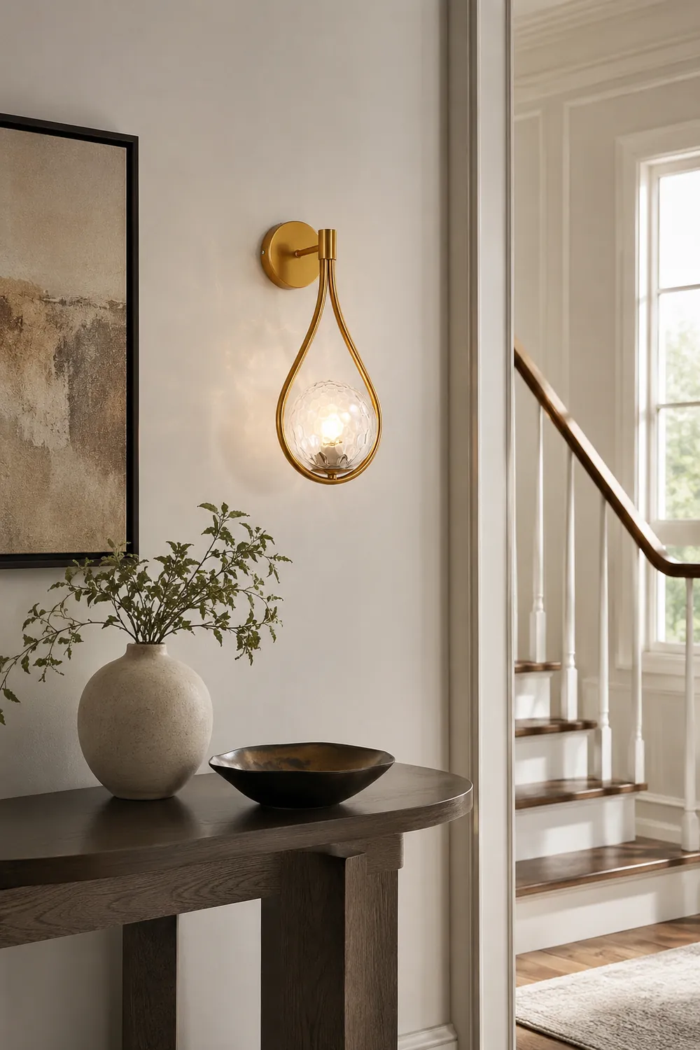Valentina Nordic Creative Minimalist Water Drop Glass Gold Wall Lamp - Lumpaz