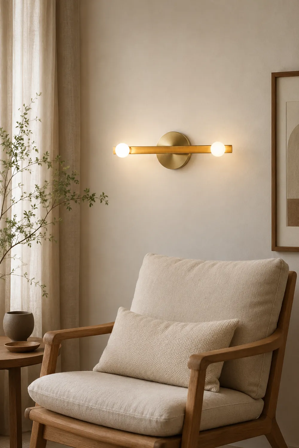 Avi Modern Linear Metal Wall Lamp, Gold, Bathroom - Lumpaz