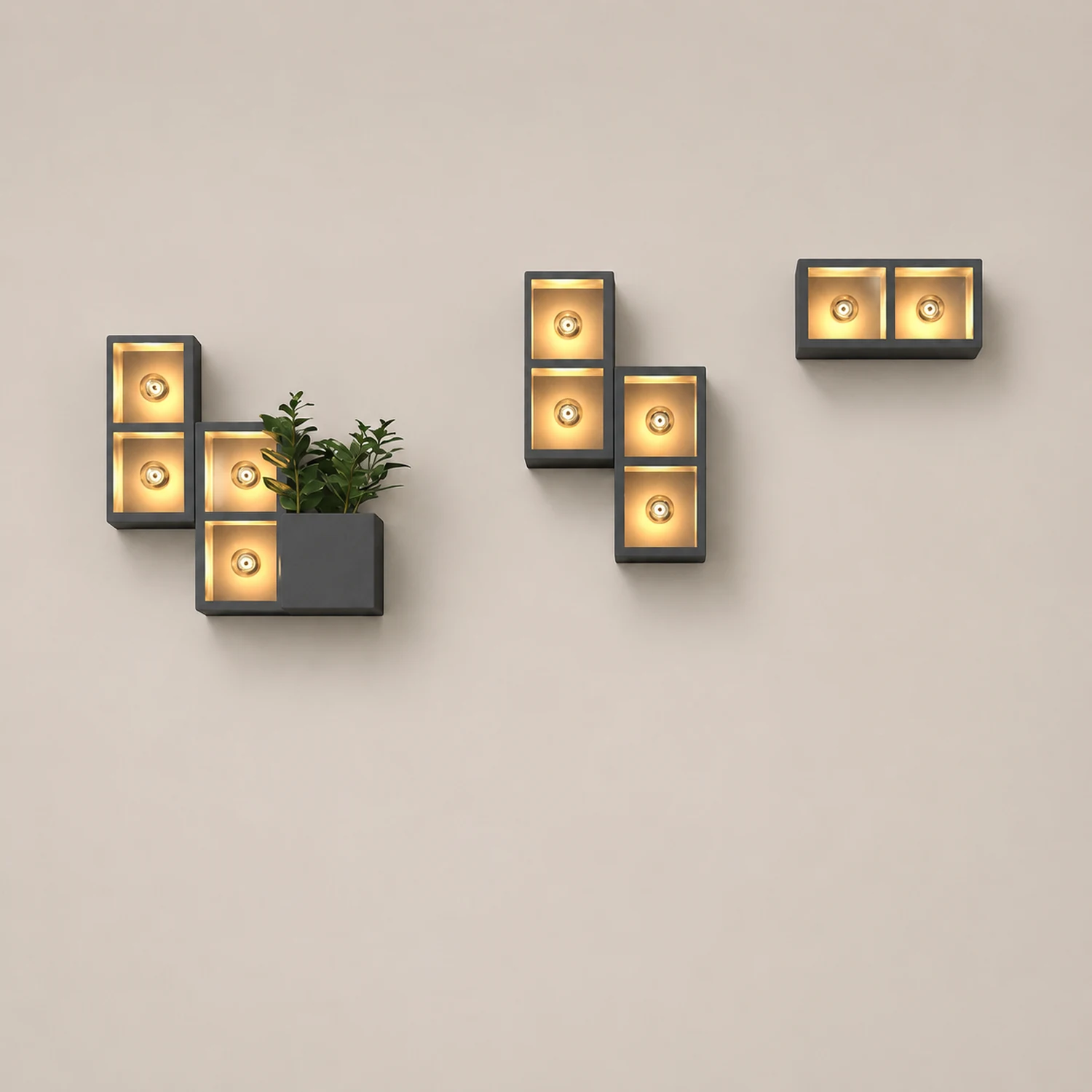 Orr Modern Cube Square Metal/Glass Outdoor Wall Lamp, Black - Lumpaz