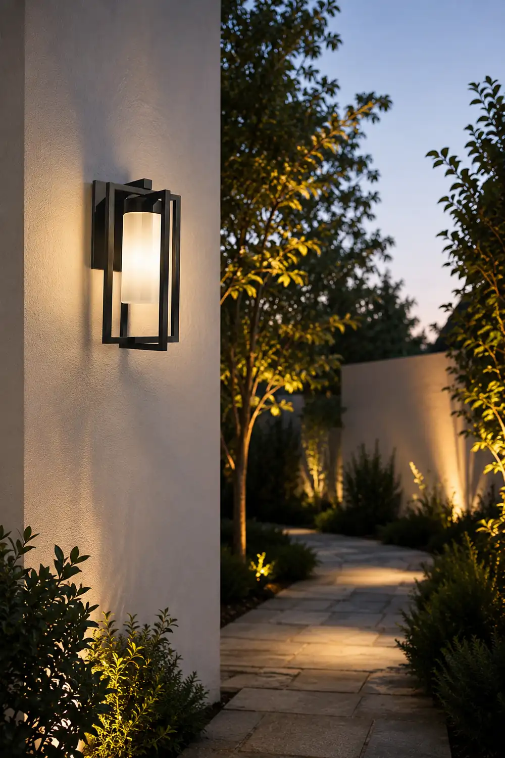 Orr Designer Rectangular Metal Outdoor Wall Lamp, Black - Lumpaz