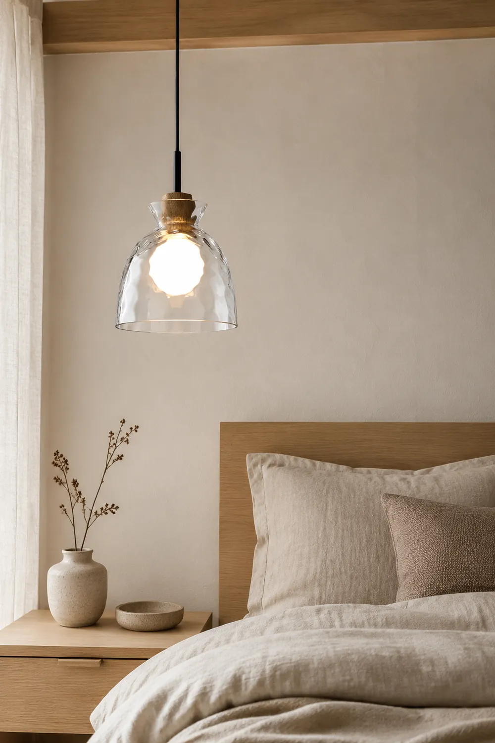 Levy Minimalist Geometric Glass Pendant Light, Dining Room - Lumpaz