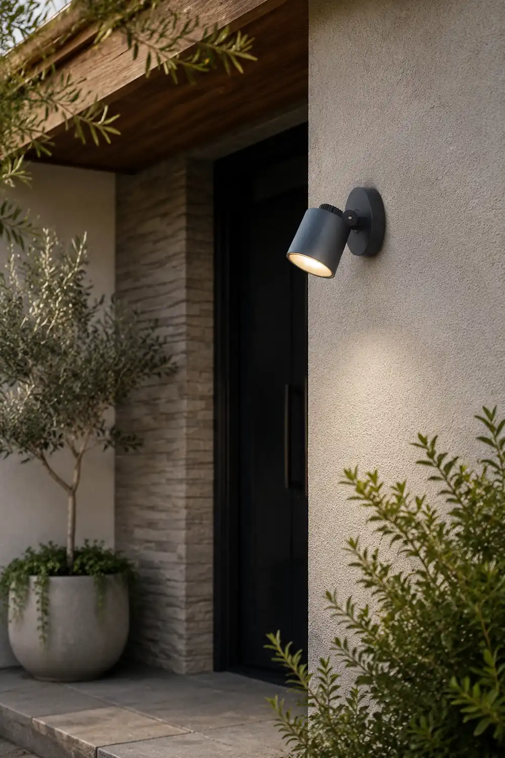 Orr Modern Camera Shape Metal/Acrylic Outdoor Waterproof Wall Lamp Spotlight, Black - Lumpaz