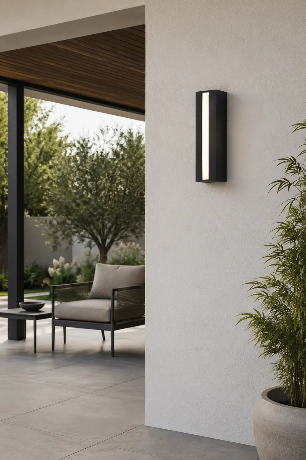Orr Modern Hollow Metal/Acrylic Outdoor Wall Lamp, Black/White - Lumpaz
