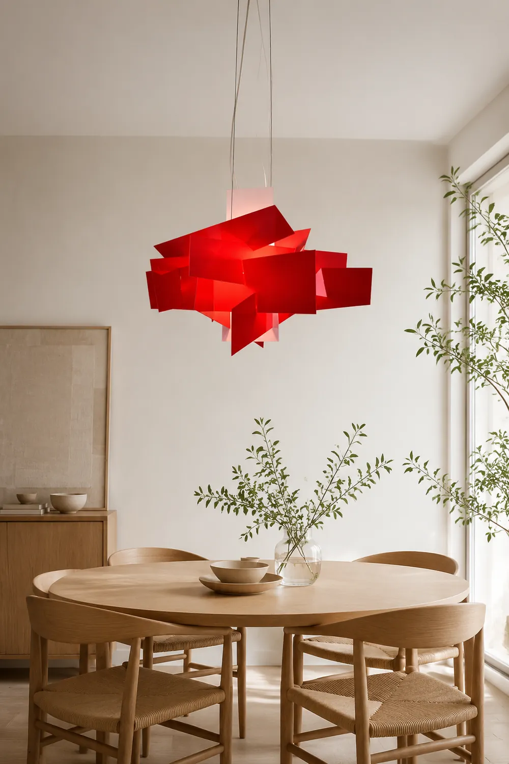 Renée Artistry Spliced Simole Pendant Light, White/Red - Lumpaz