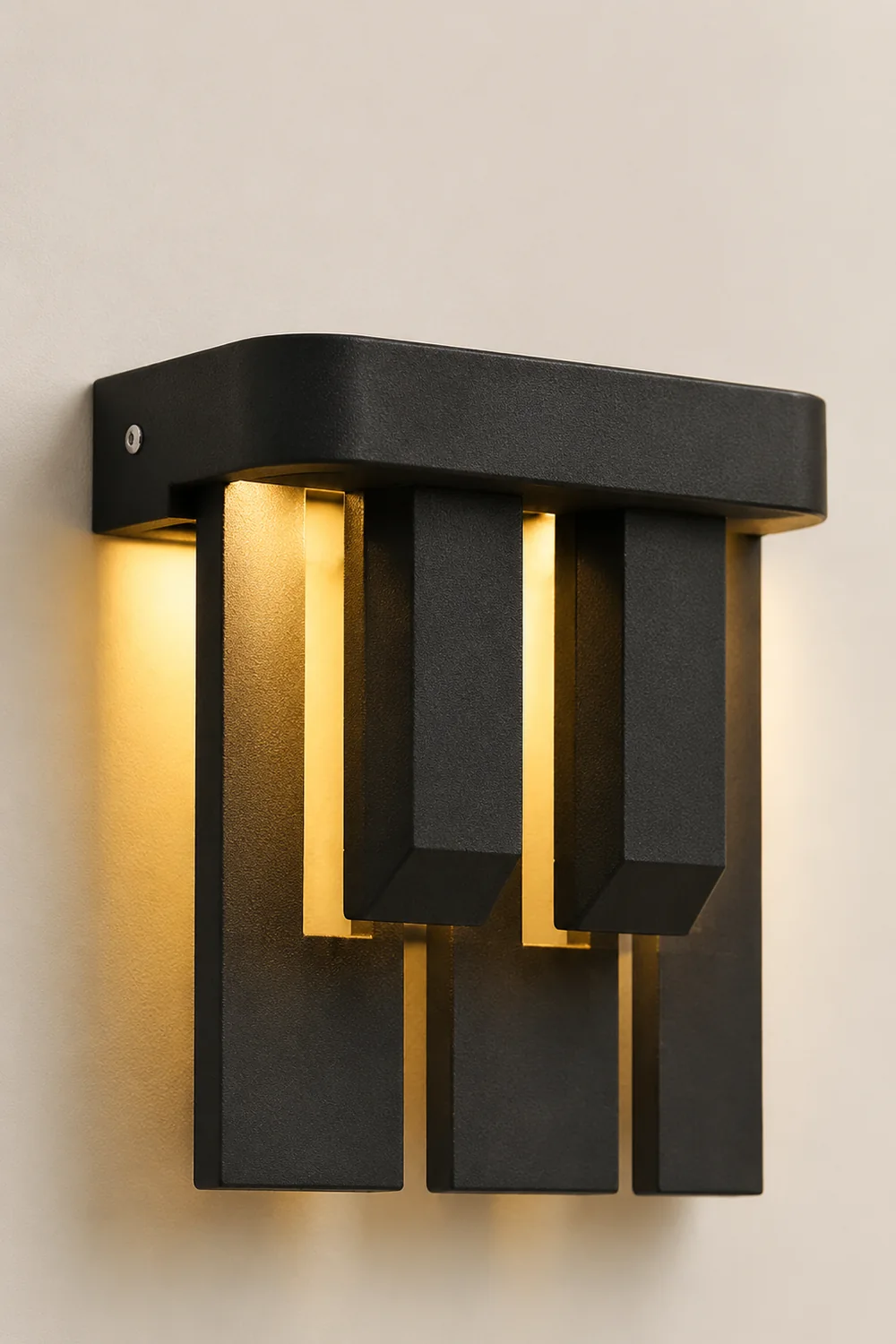 Orr Modern Minimallist Metal Solar Outdoor Garden/Yard Wall Lamp, Black - Lumpaz