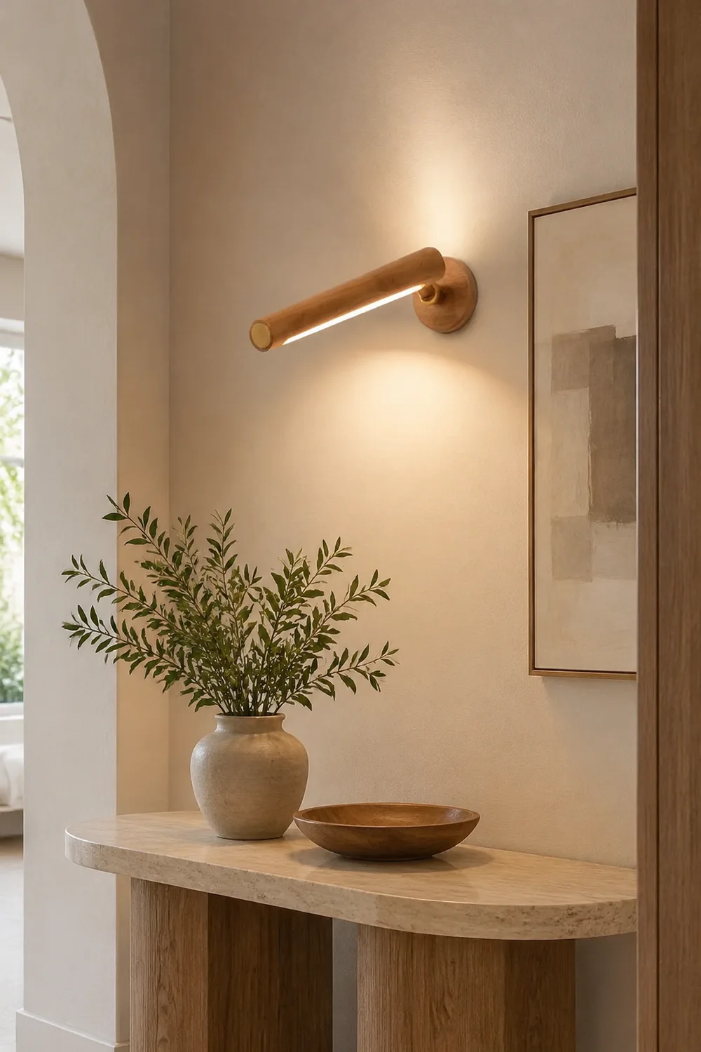 Ozawa Wooden Metal Rotatable/Removable Mounted Wall Lamp, Wood - Lumpaz