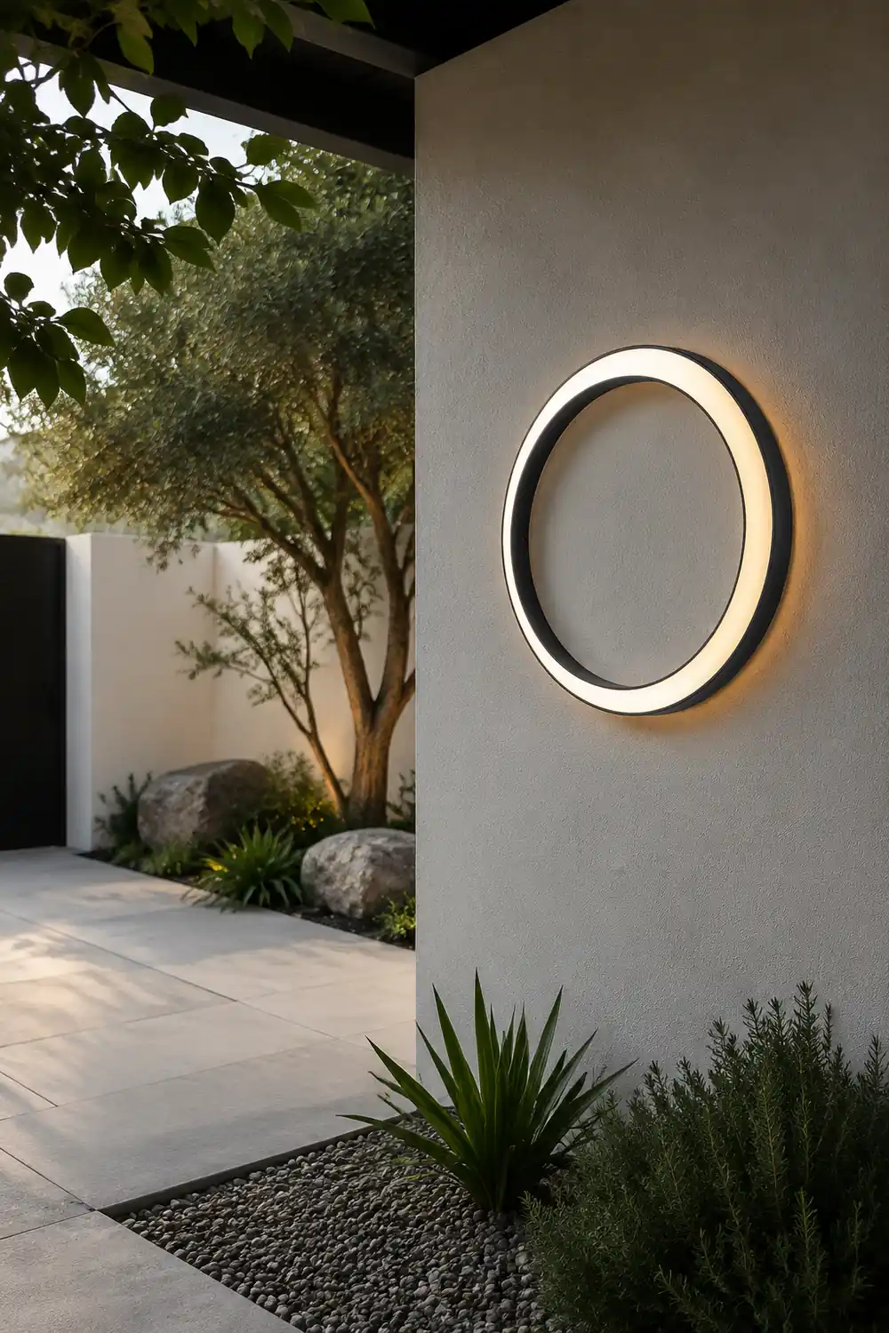 Elif Modern Ring Metal Wall Light, Art, Outdoor - Lumpaz