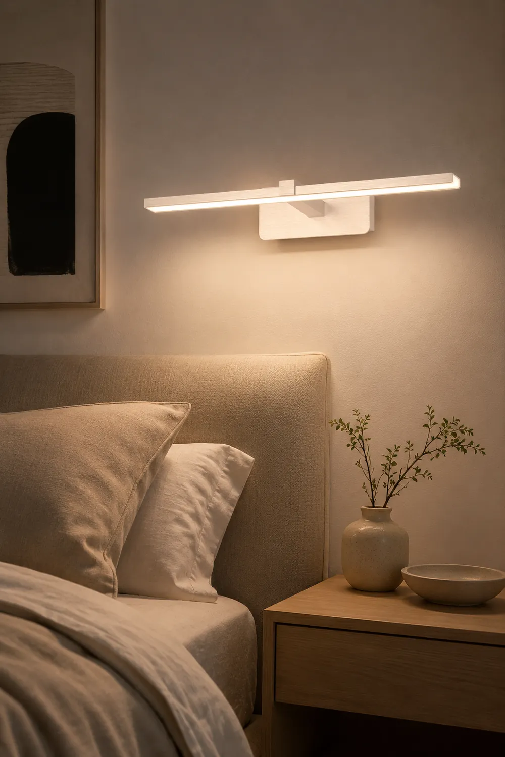 Leigh Nordic Linear Acrylic Mirror Front Wall Lamp, Silver - Lumpaz