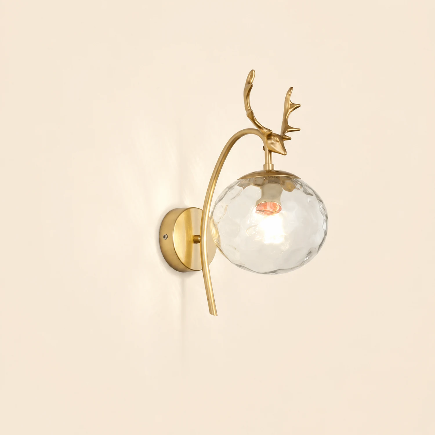 Valentina Modern Art-Deco Deer Bedside Wall Lamp, Black/Gold - Lumpaz
