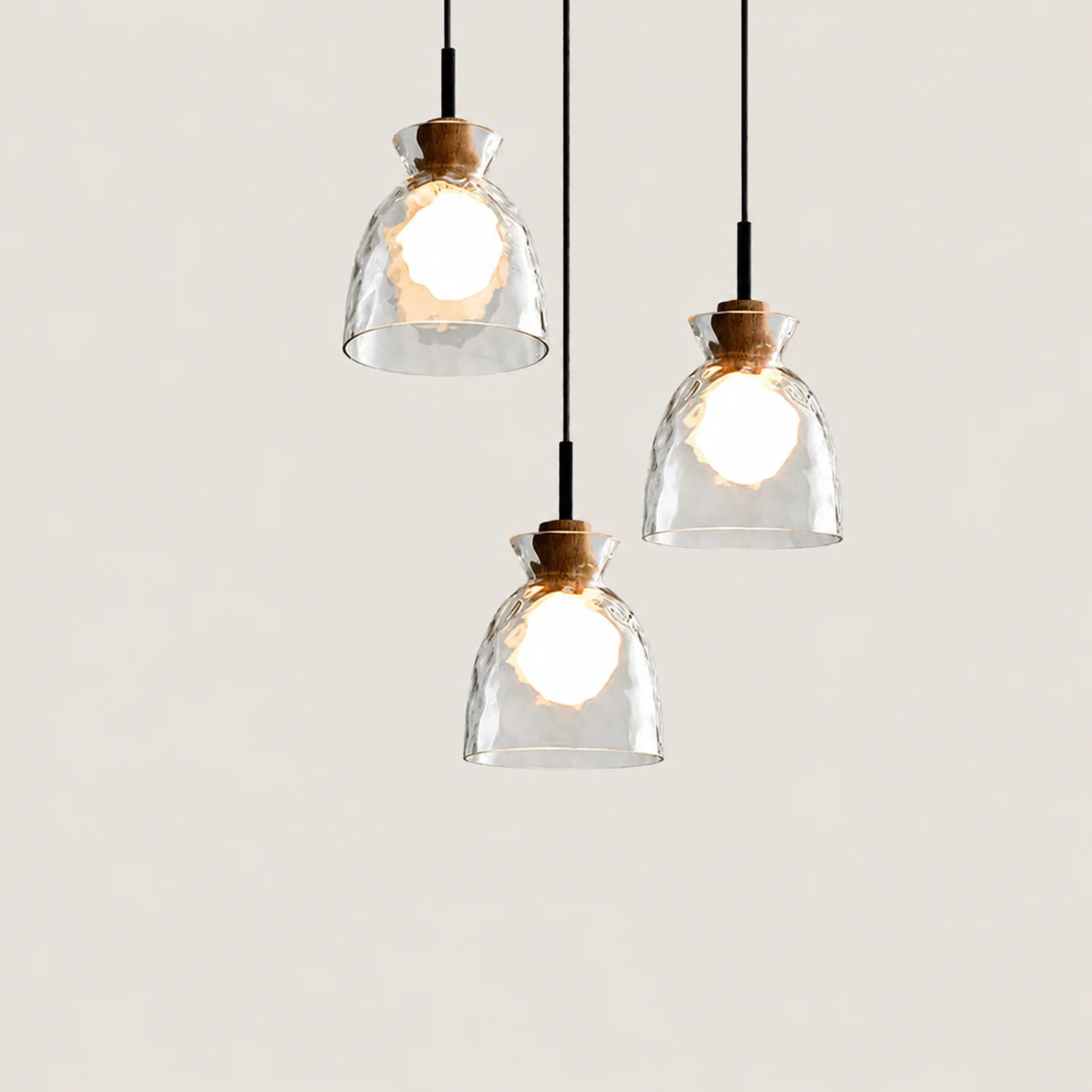 Levy Minimalist Geometric Glass Pendant Light, Dining Room - Lumpaz