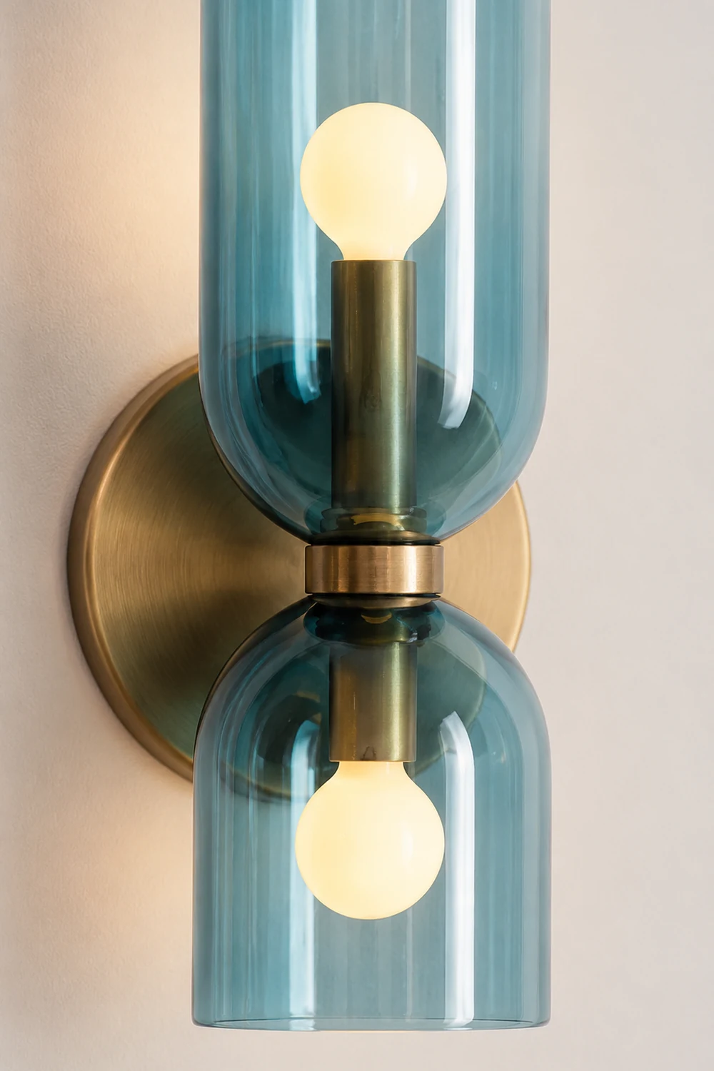 Hailie Modern Bedroom Glass Wall Lamp Sconce, Blue/Gray/White - Lumpaz