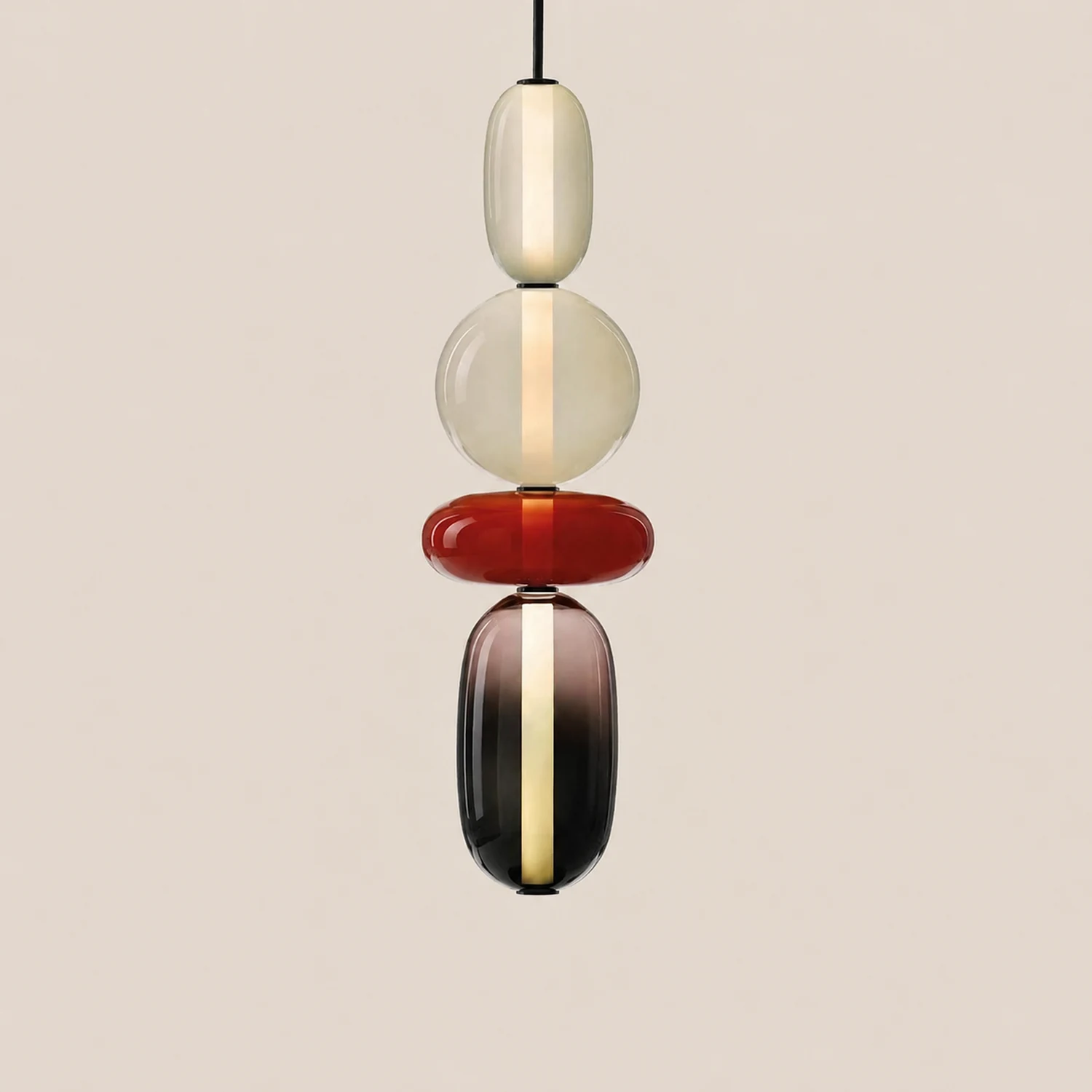 Morandi Modern Designer LED Pendant Light Bedroom Black White Red - Lumpaz