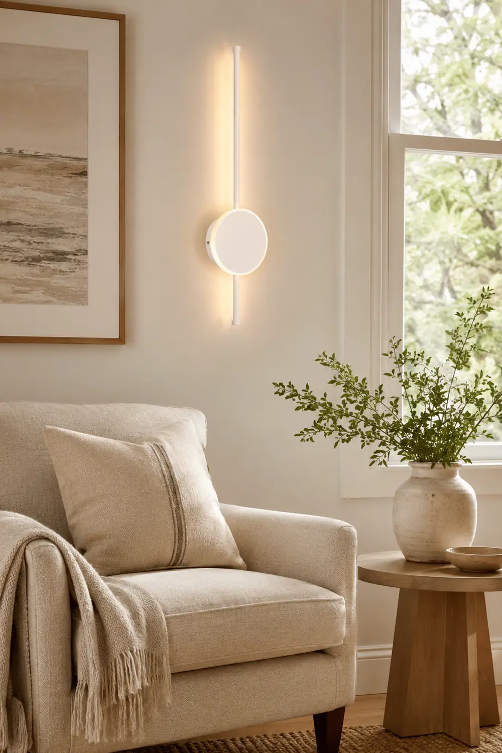 Edge Modern Round Linear Metal Wall Lamp, White/Black/Gold - Lumpaz