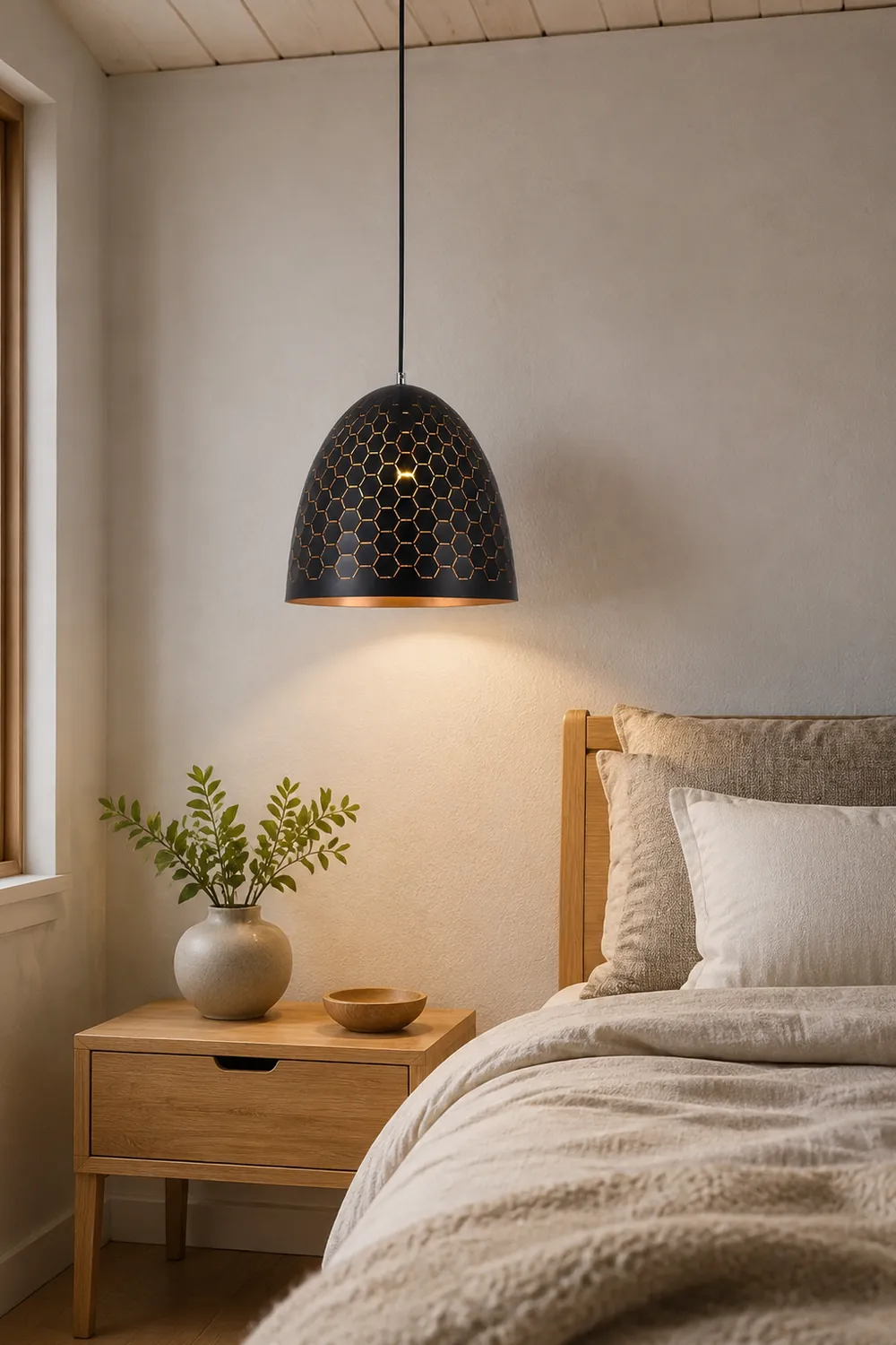 Nazifa Modern Dome Metal Black Pendant Light - Lumpaz