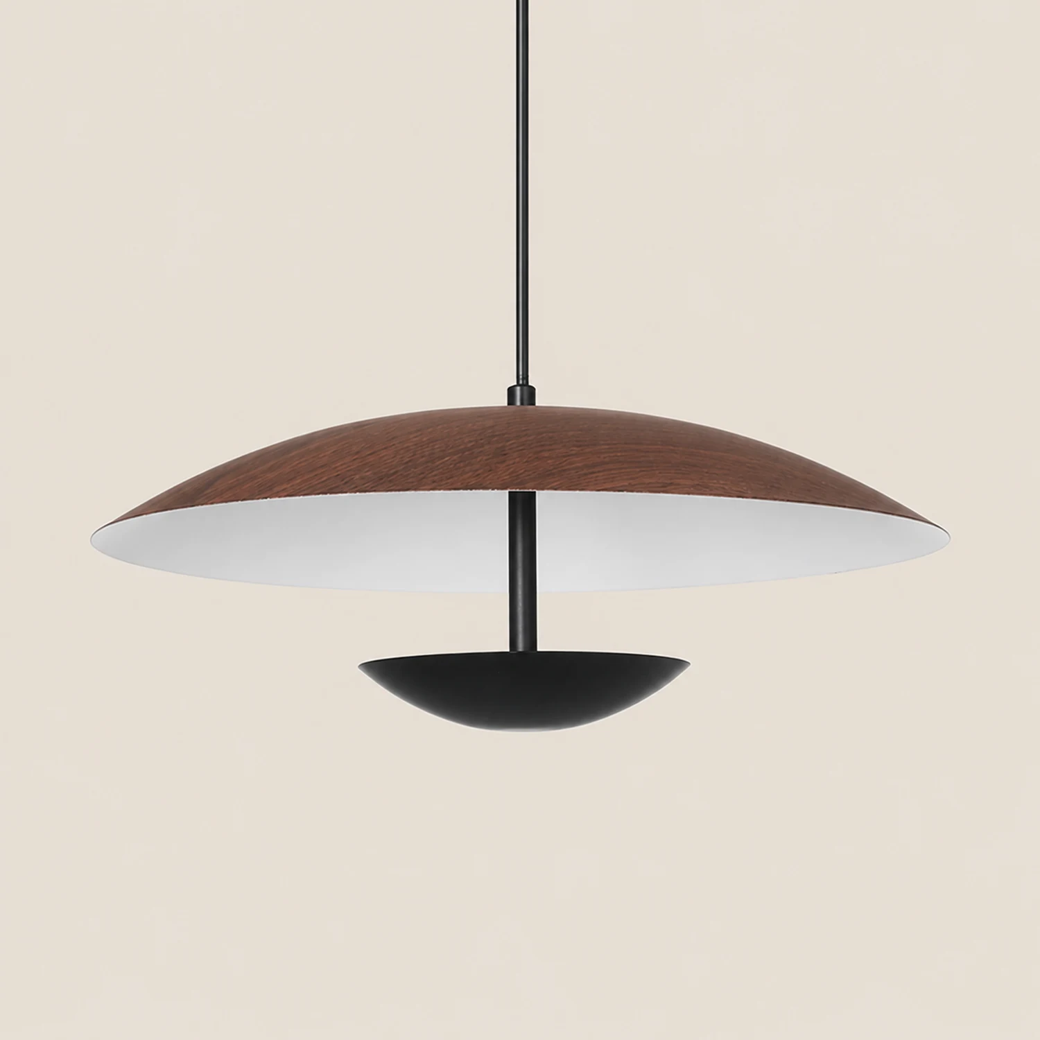 Carins Nordic LED Frisbee Pendant Light Wood Brown Bedroom - Lumpaz