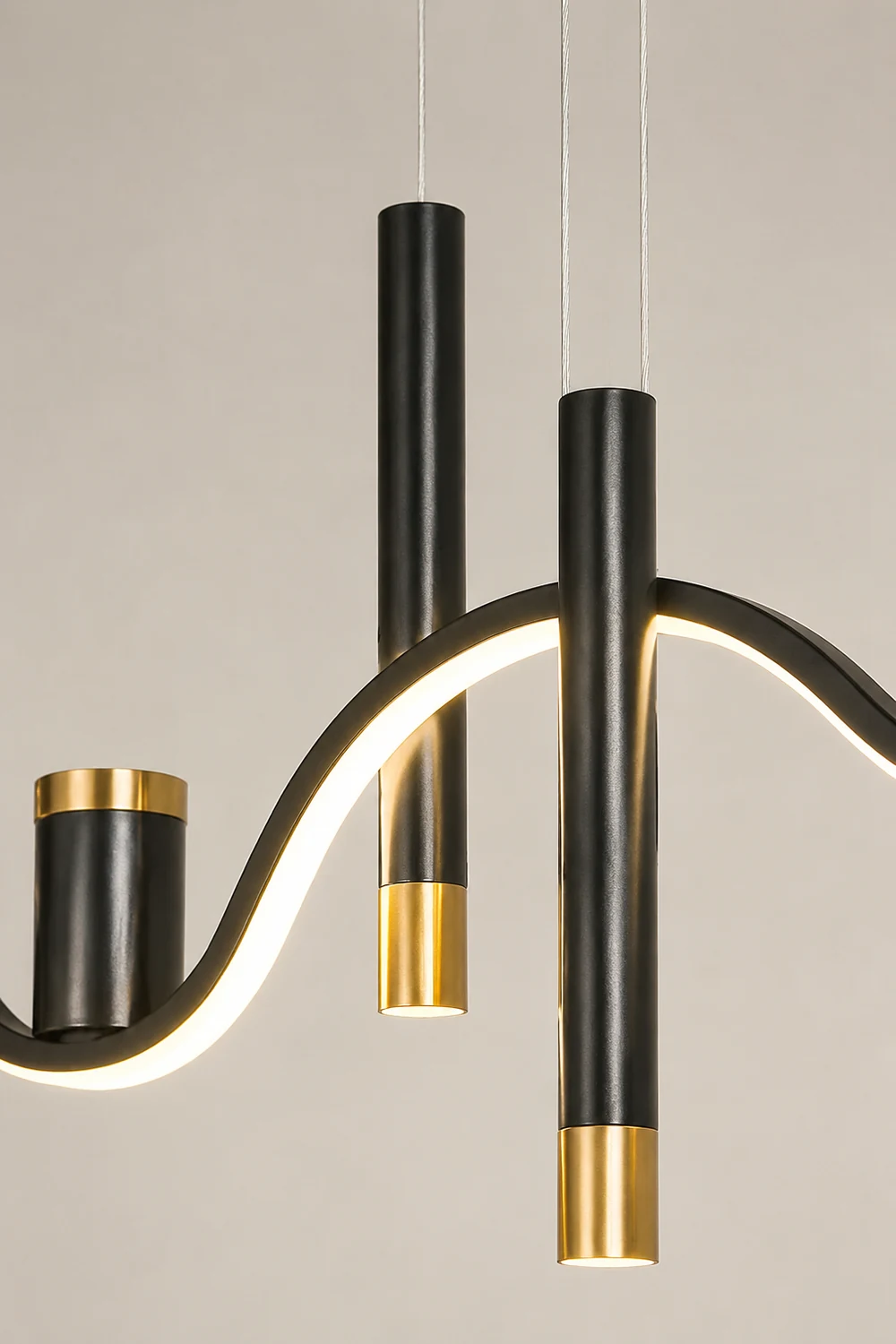 Madina Modern Metal Linear Starry Night Pendant Light, Black - Lumpaz
