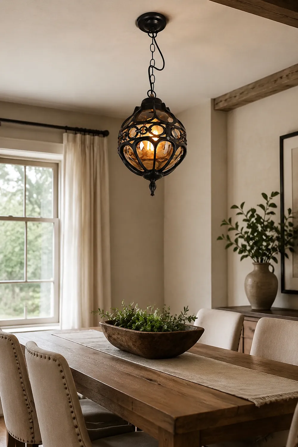 Alessio Loft Sphere Vintage Farmhouse Rustic Pendant Light Black/Bronze Dining Room - Lumpaz