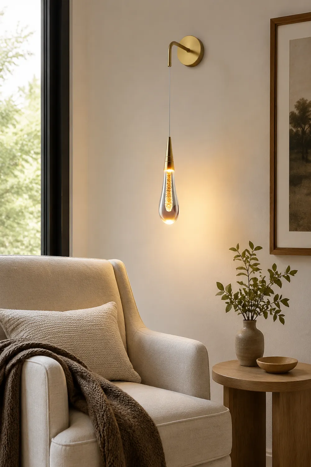 Marilyn Modern Water Drop Wall Lamp, Black/Gold - Lumpaz