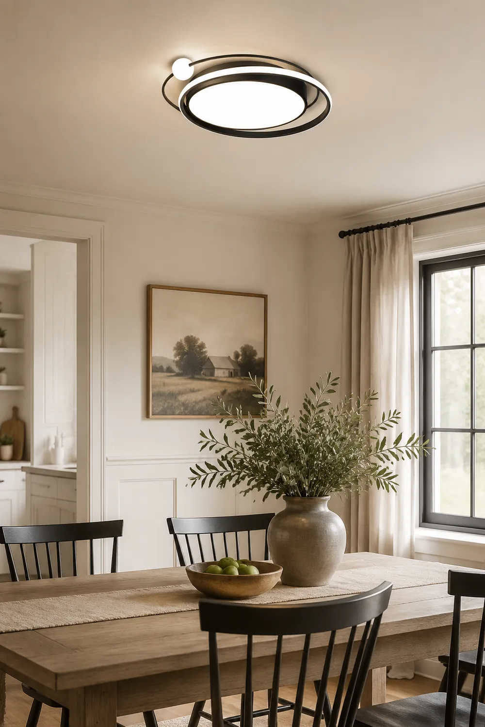 Lacey Modern Multi Orbit Flush Mount Ceiling Light, Black/Gold - Lumpaz