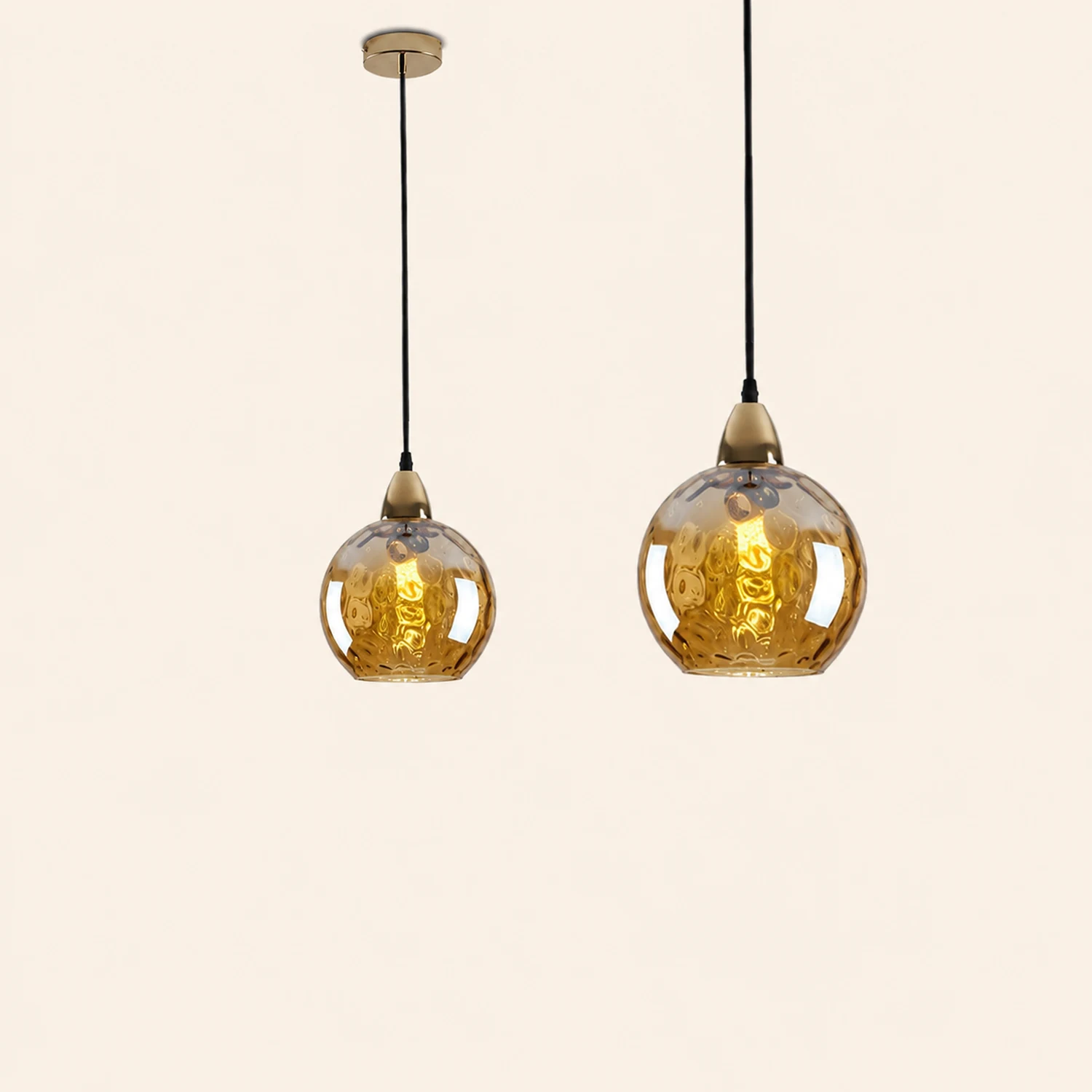 Hailie Colorful Glass Ball Pendant Light Water Ripple Living Room - Lumpaz