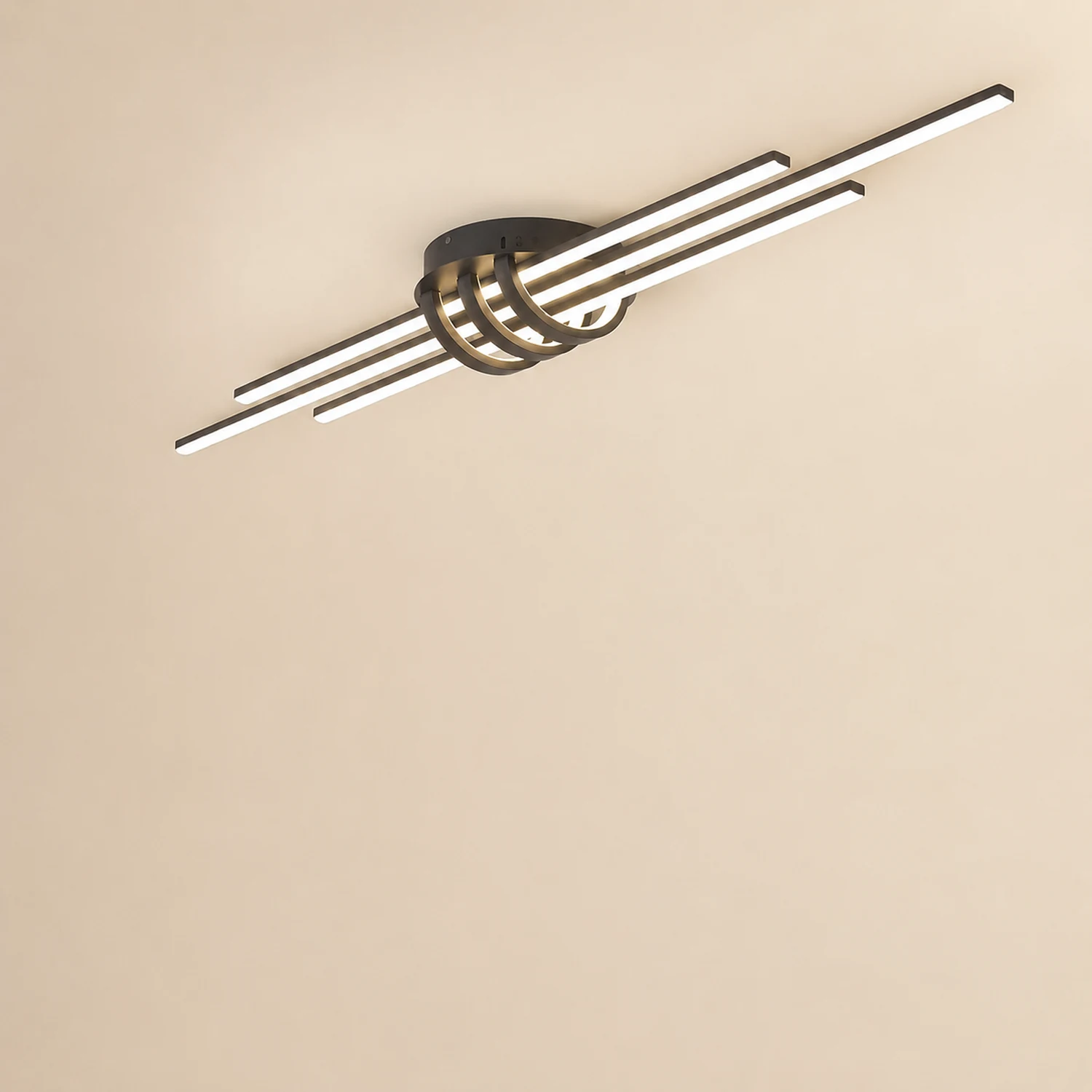 Edge Modern Linear Flush Mount Ceiling Lights, Black/White - Lumpaz