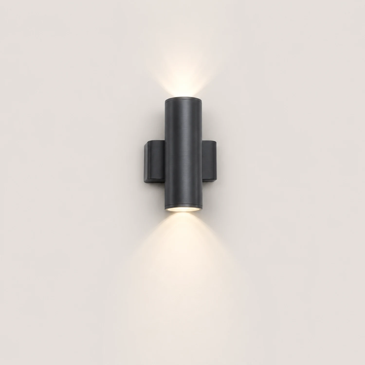 Orr Minimalist Metal Double-headed Outdoor Wall Lamp, Black - Lumpaz