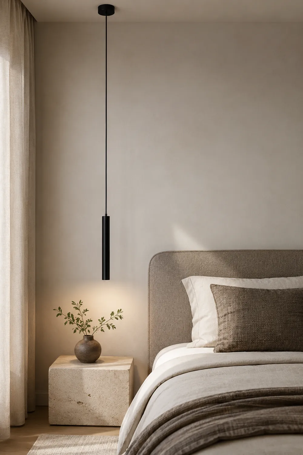 Sanna Minimalist LED Metal Pendant Light Black Living Room/Bedroom - Lumpaz