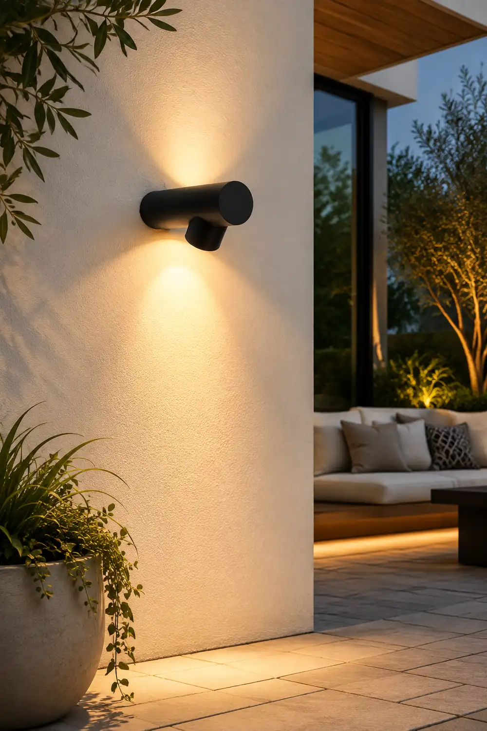 Orr Modern Waterproof Outdoor Wall Lighting, White & Black - Lumpaz