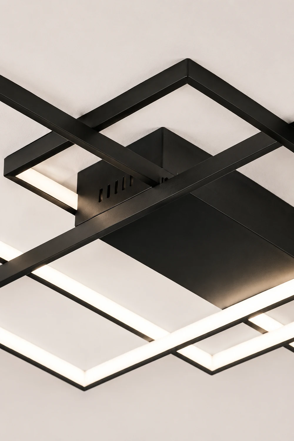 Bouvet Modern Metal Multi Rectangular Flush Mount Ceiling Light, Black/White - Lumpaz