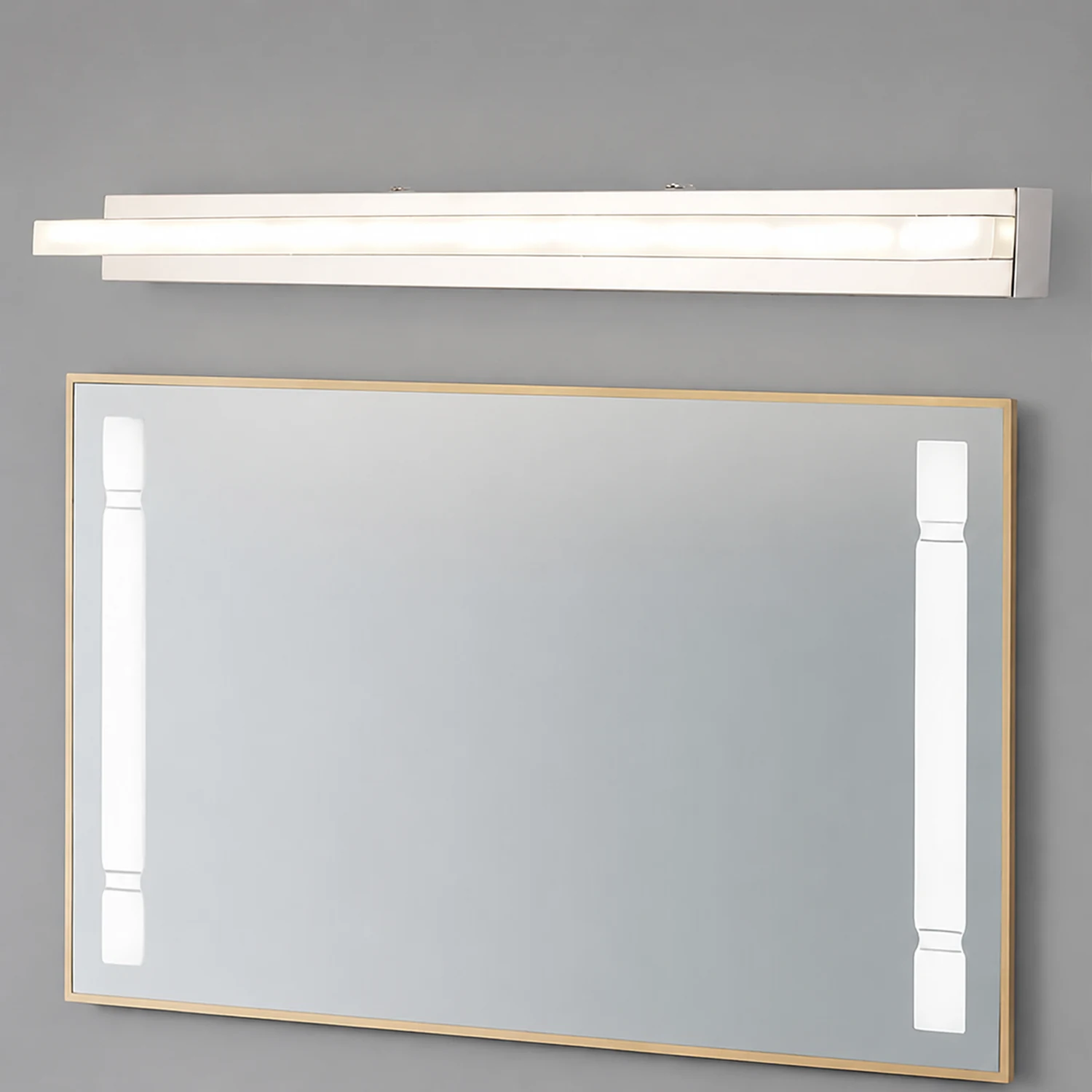 Leigh Rectangular Led Mirror Front Vanity Wall Mount Light, Bathroom, White - Lumpaz