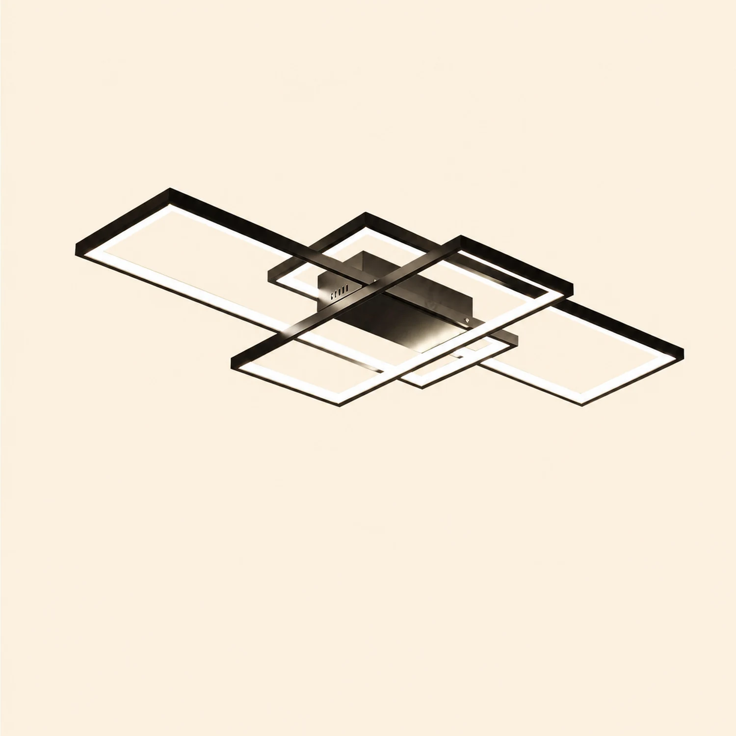 Bouvet Modern Metal Multi Rectangular Flush Mount Ceiling Light, Black/White - Lumpaz
