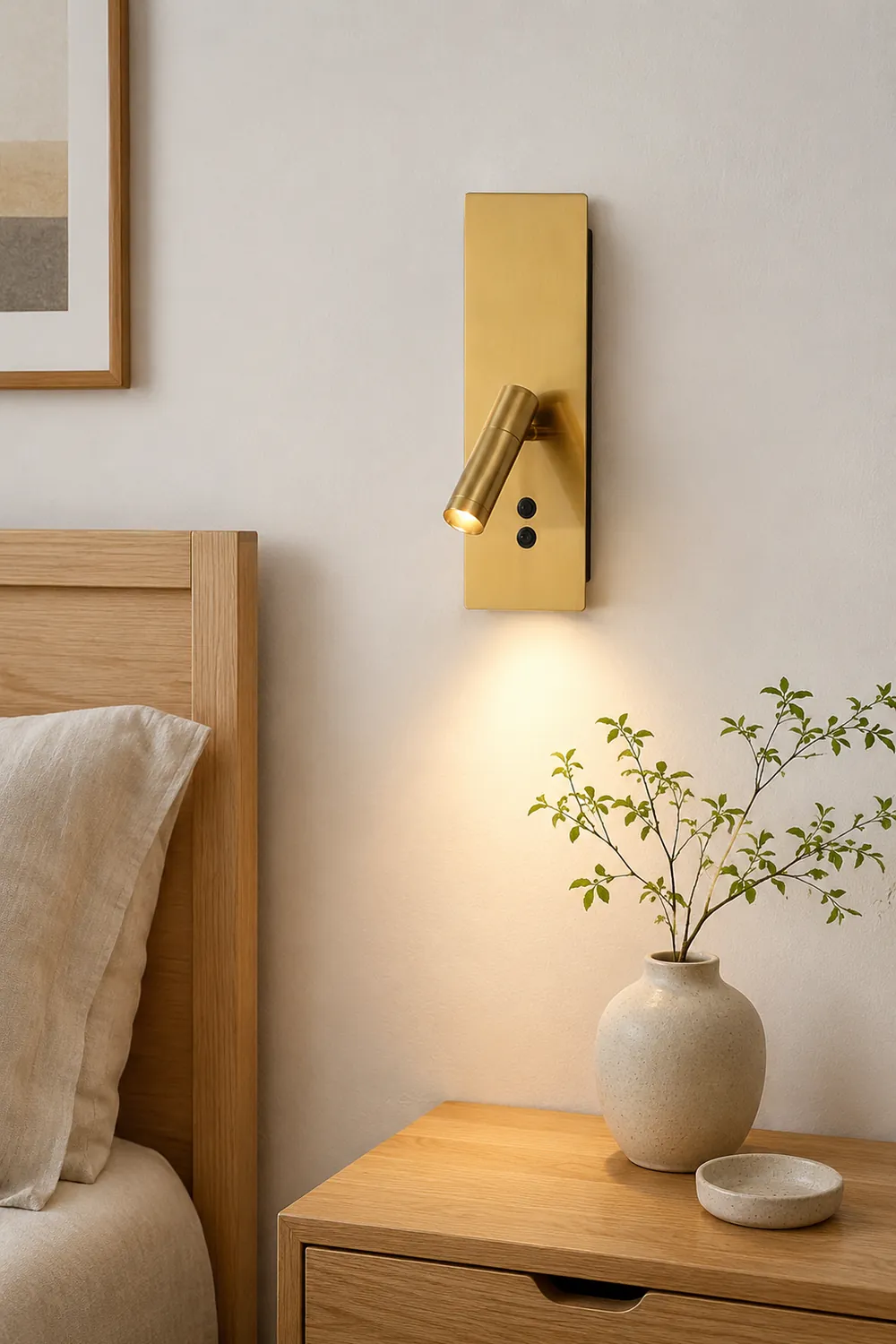 Orr Modern Flashlight Metal/Acrylic Wall Lamp Spotlight, Gold/Black/White - Lumpaz