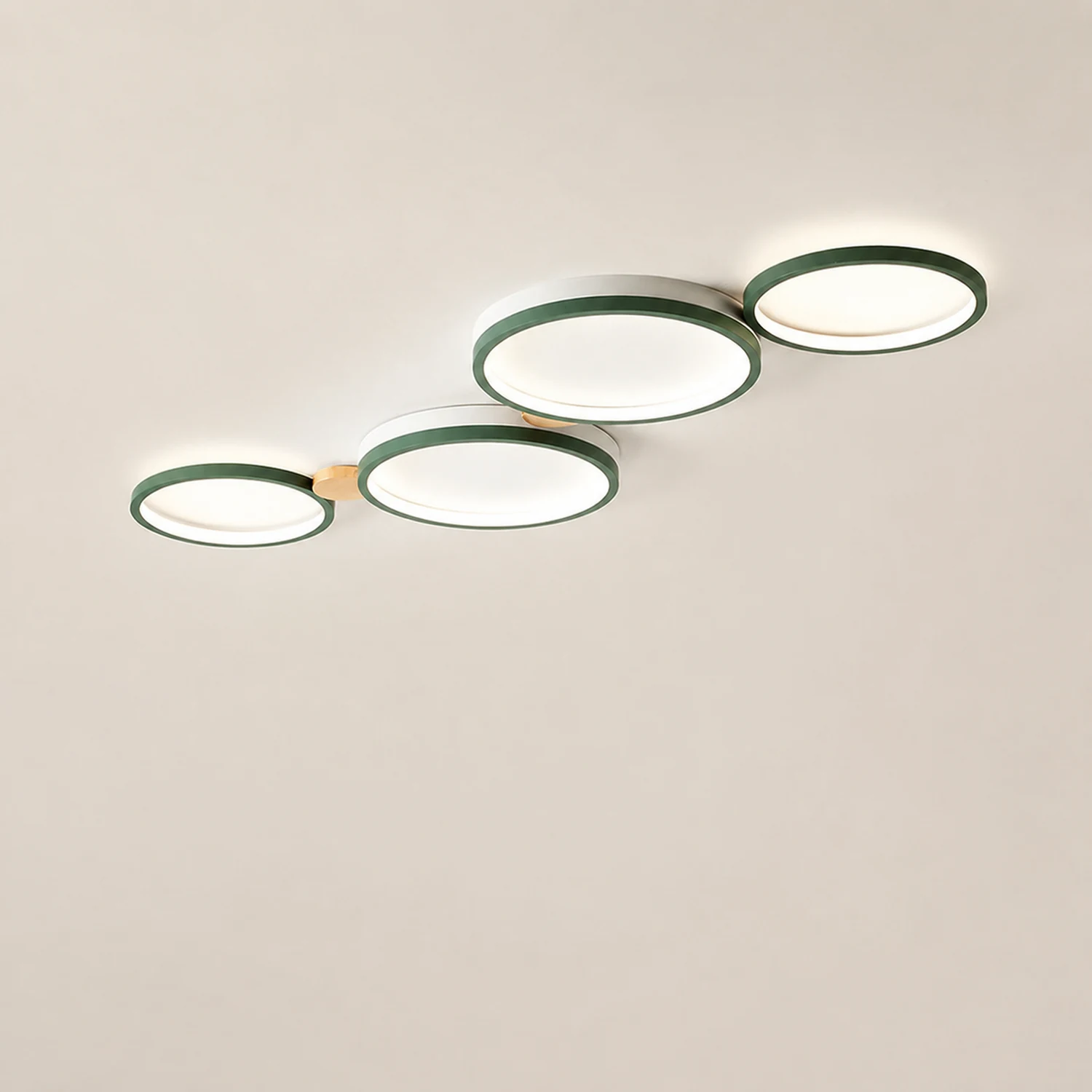 Sienna Round Flush Mount Ceiling Light White Gray Green Bedroom - Lumpaz