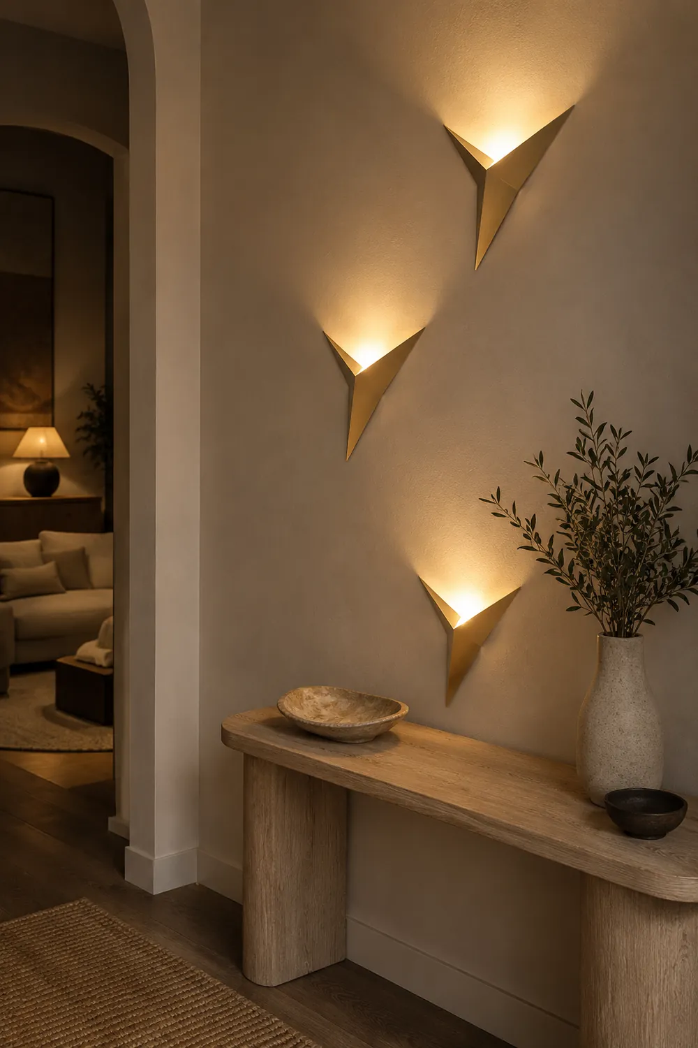 Orr Metal Modern LED Wall lamps for Bedroom, Triangle - Lumpaz