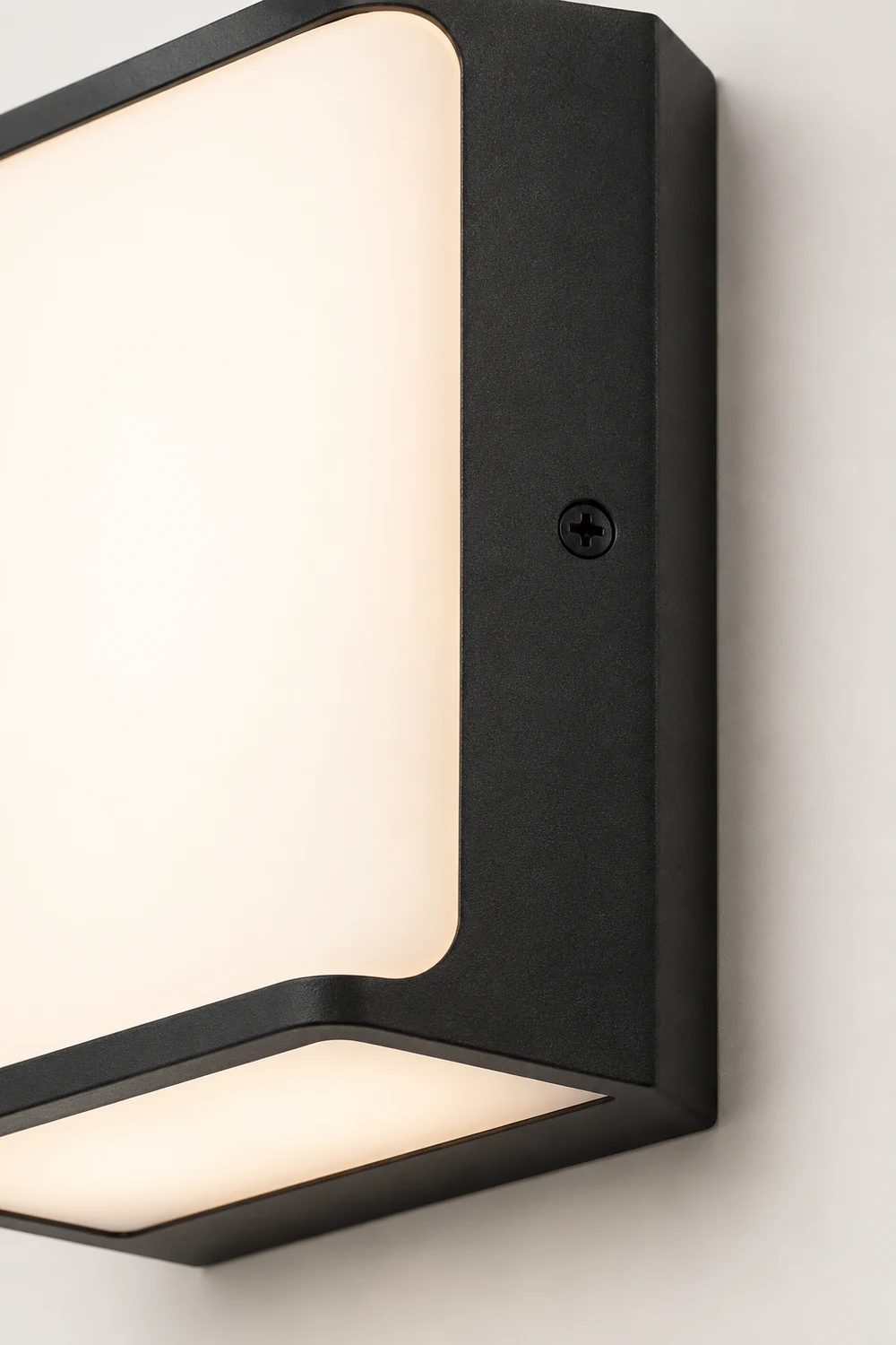 Orr Modern Minimalist Rectangular Acrylic Sensor Solar Outdoor Wall Lamp, Black/White - Lumpaz