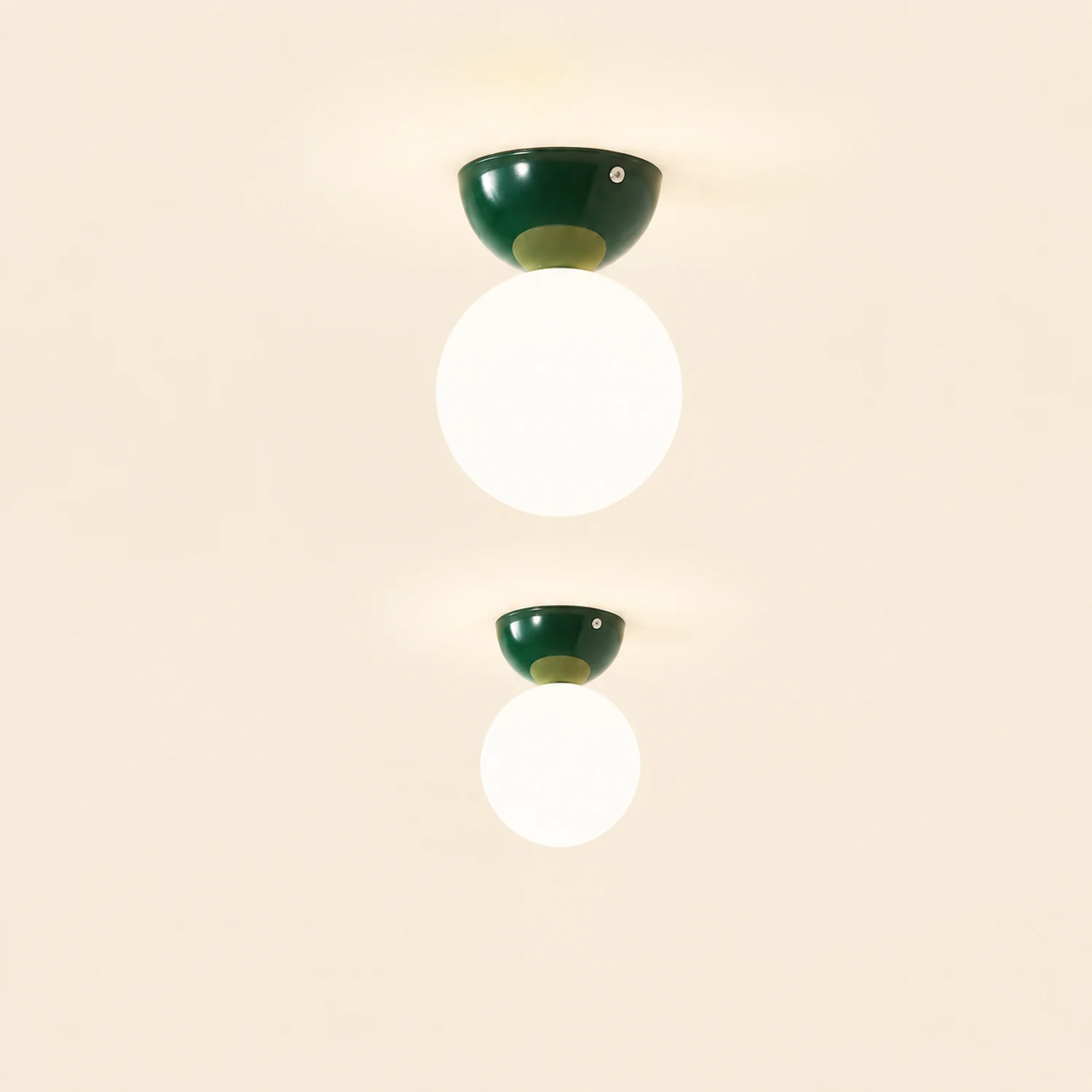 Valentina Vintage Cream Style Ceiling Light Red Chrome Green Bedroom - Lumpaz