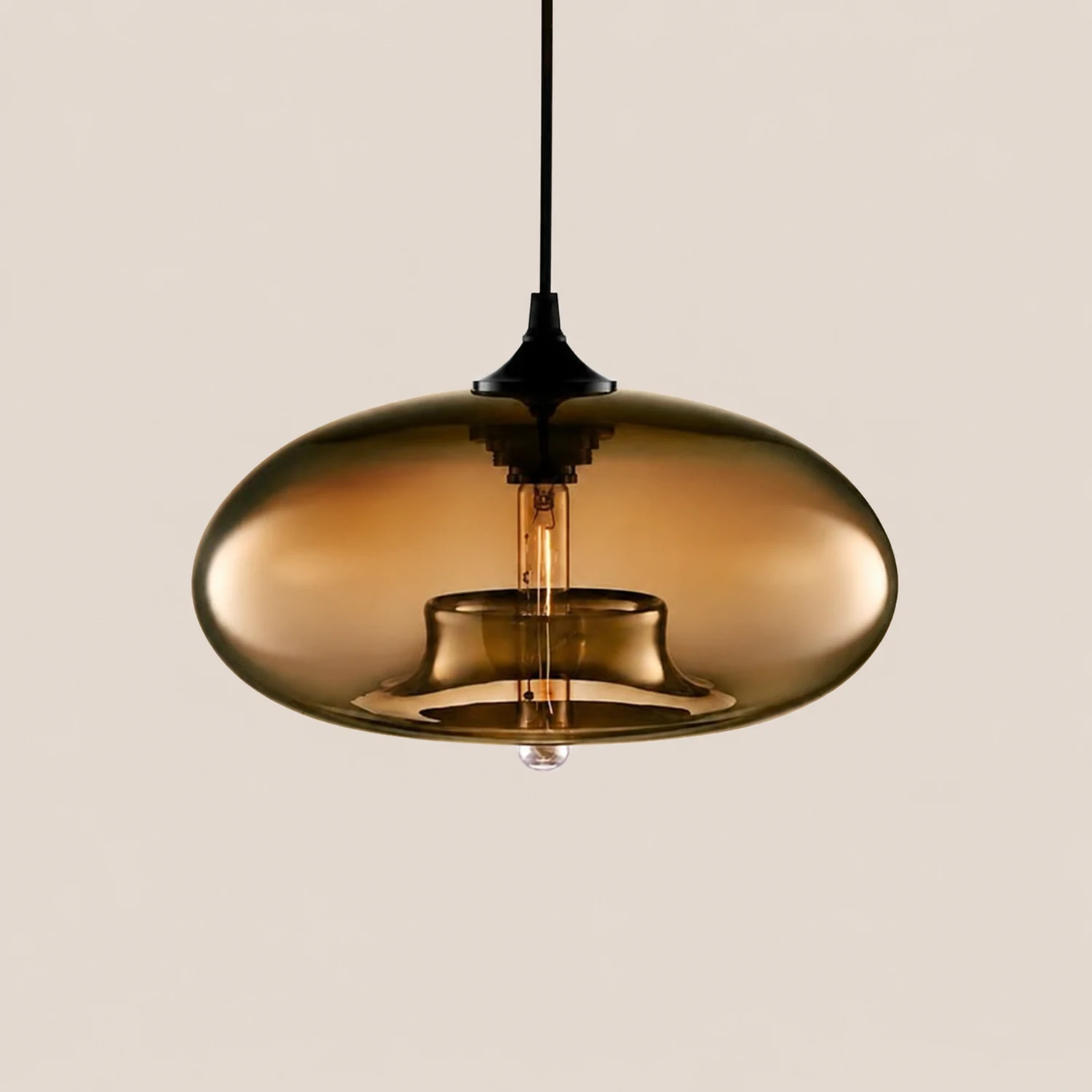 Hailie Modern Bread Shaped Glass Pendant Light 6 Color Living Room - Lumpaz