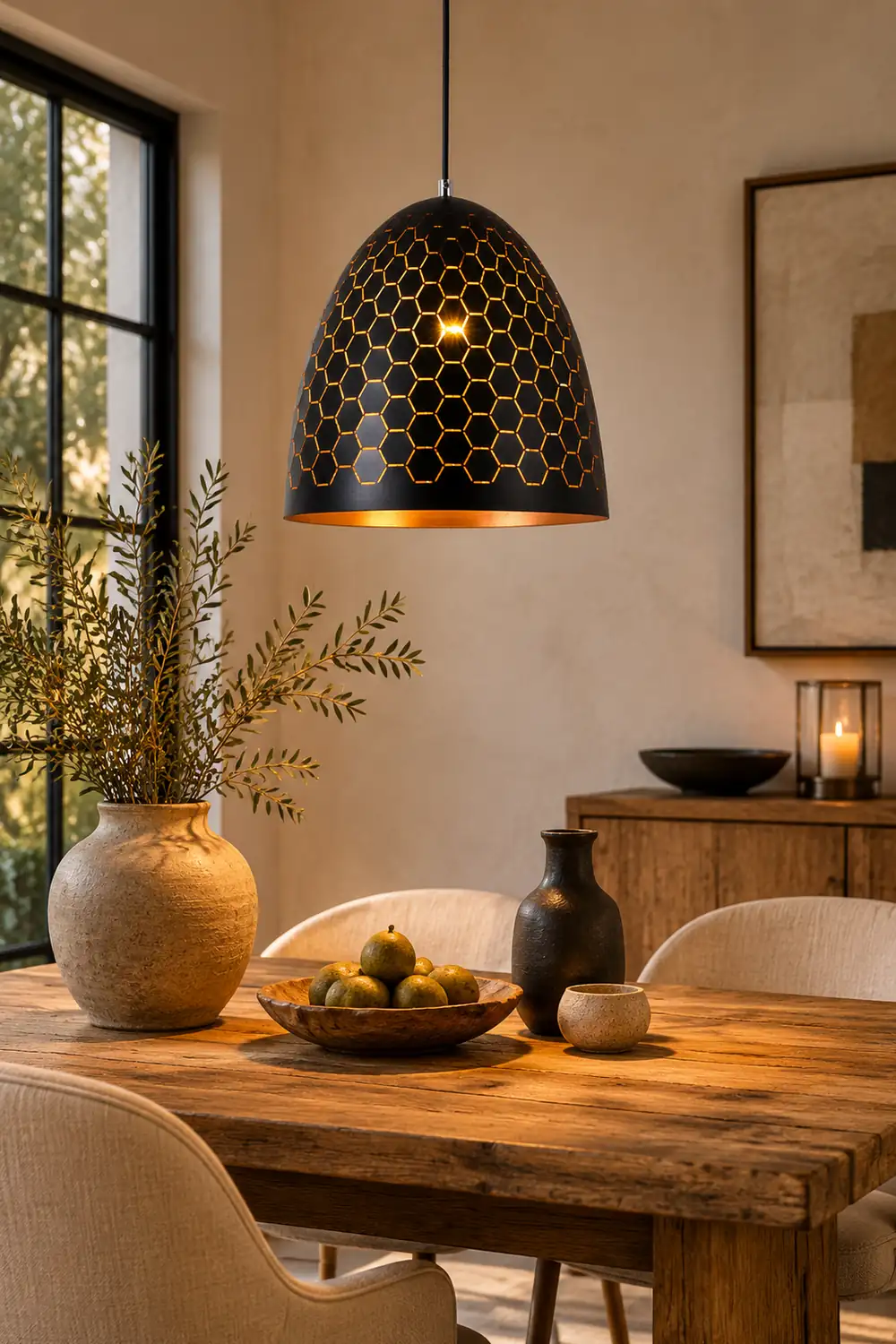 Nazifa Modern Dome Metal Black Pendant Light - Lumpaz