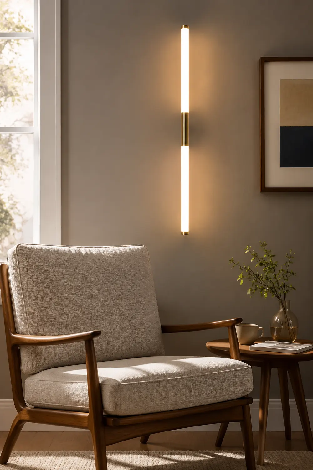 Leigh Modern Linear Cooper White Mirror Front Wall Lamp - Lumpaz