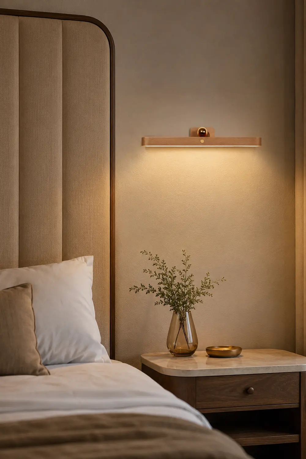 Ozawa Retro Oval Wood/Acrylic/Metal Wall Lamp, Front Mirror Vanity - Lumpaz