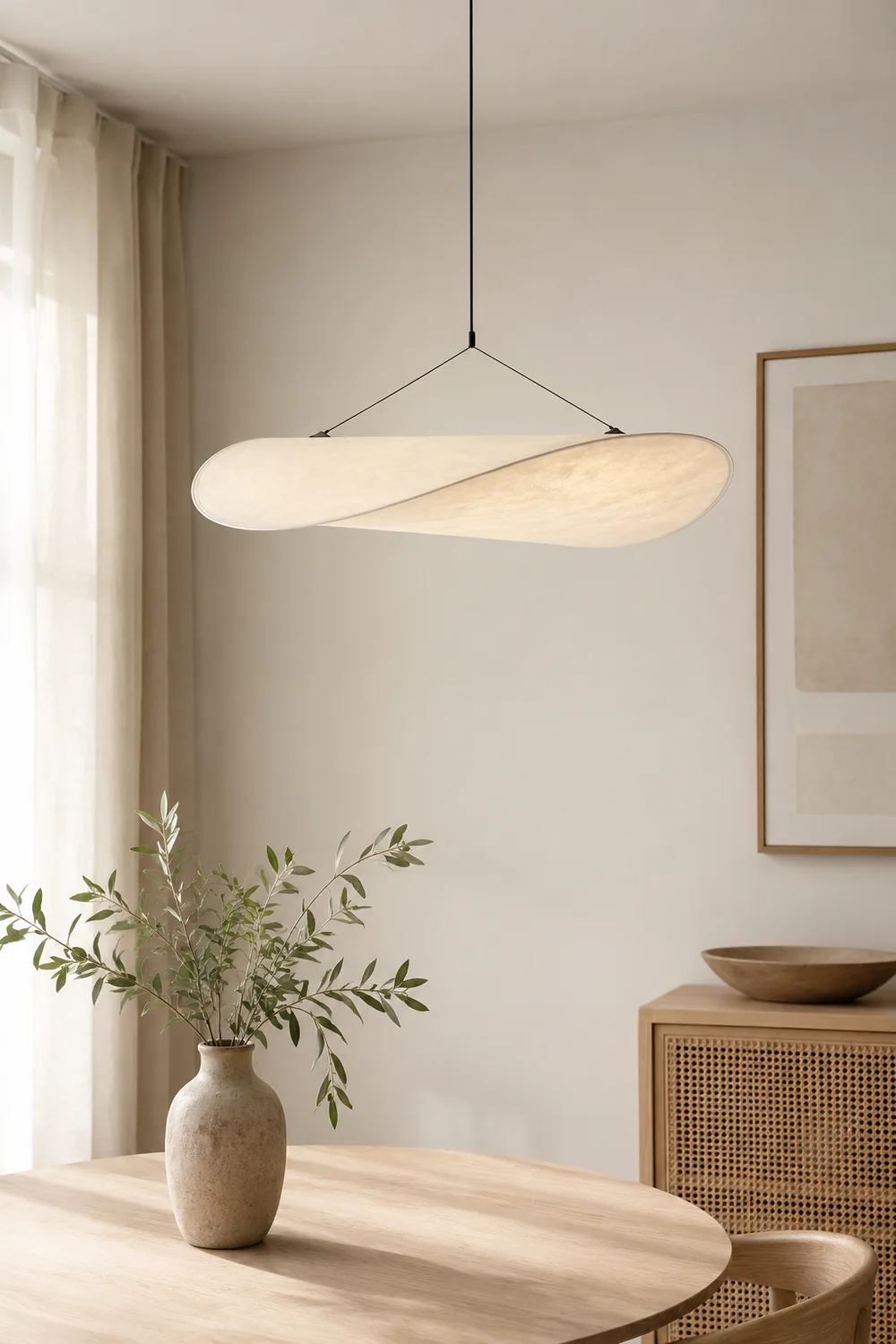 Renée Vintage Art Deco Pendant Light Metal Silk White Living Room/Hall/Art Gallery - Lumpaz