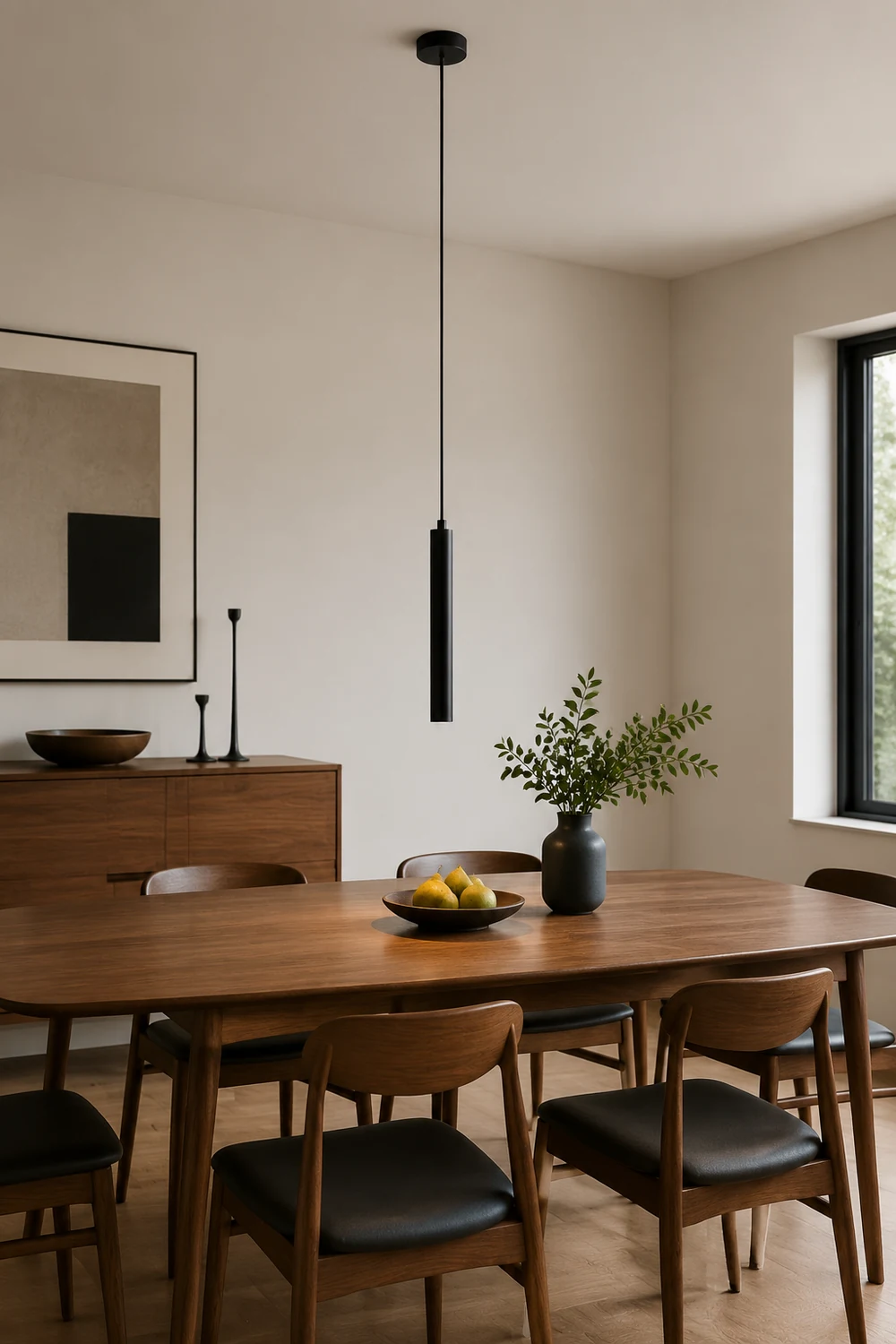 Sanna Minimalist LED Metal Pendant Light Black Living Room/Bedroom - Lumpaz