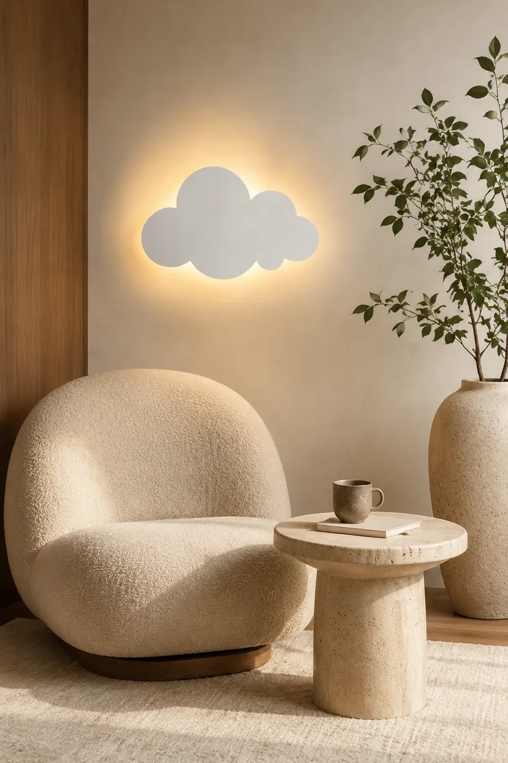 Morandi Modern Minimalist Cloud Shape Wall Lamp, White/Blue/Pink - Lumpaz