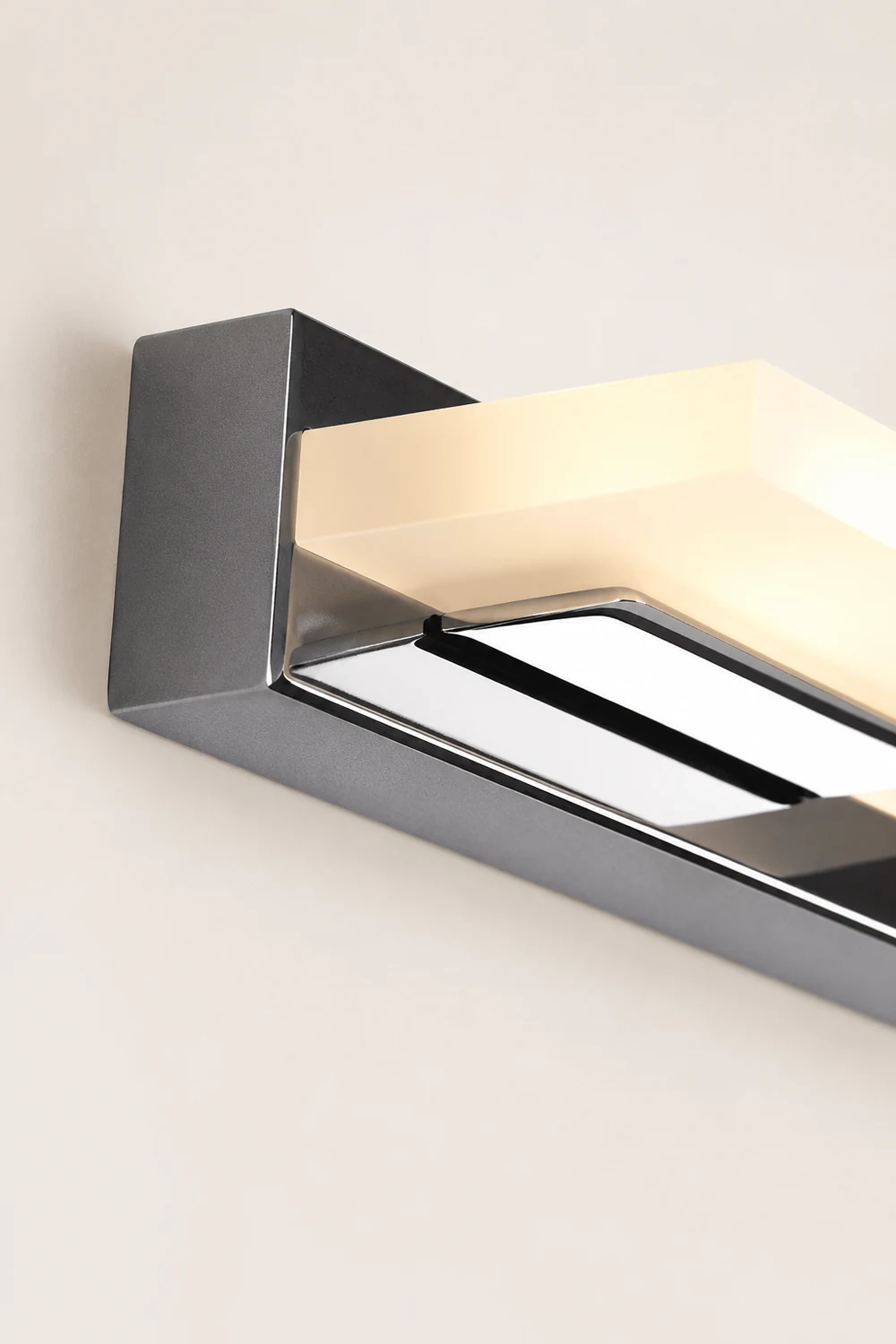 Leigh Modern Square Mirror Front Vanity White Metal Wall Lamp - Lumpaz