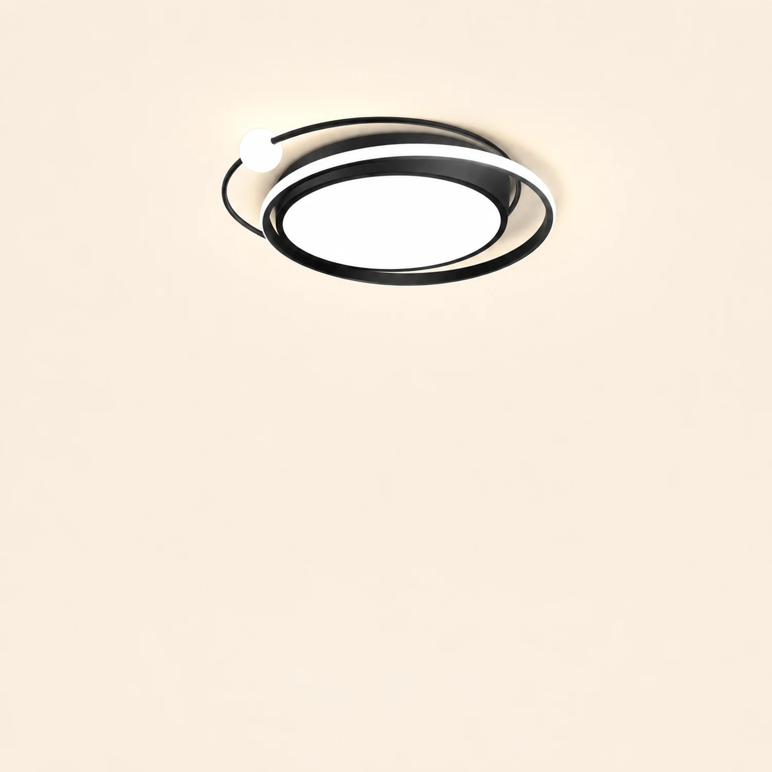 Lacey Modern Multi Orbit Flush Mount Ceiling Light, Black/Gold - Lumpaz