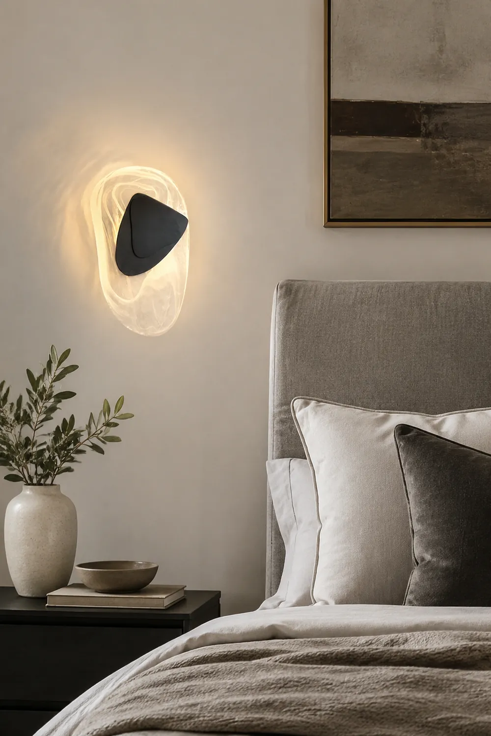 Chan Art Deco Irregular Metal/Acrylic Wall Lamp, Black/Gold - Lumpaz