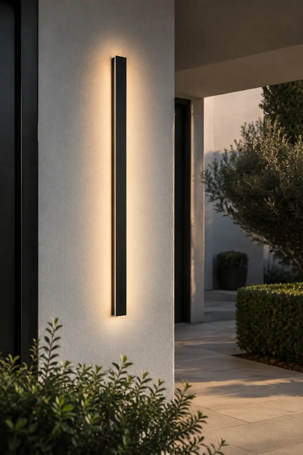 Edge Ripple Minimalist Linear Metal Outdoor Wall Lamp Black Balcony/Terrace - Lumpaz